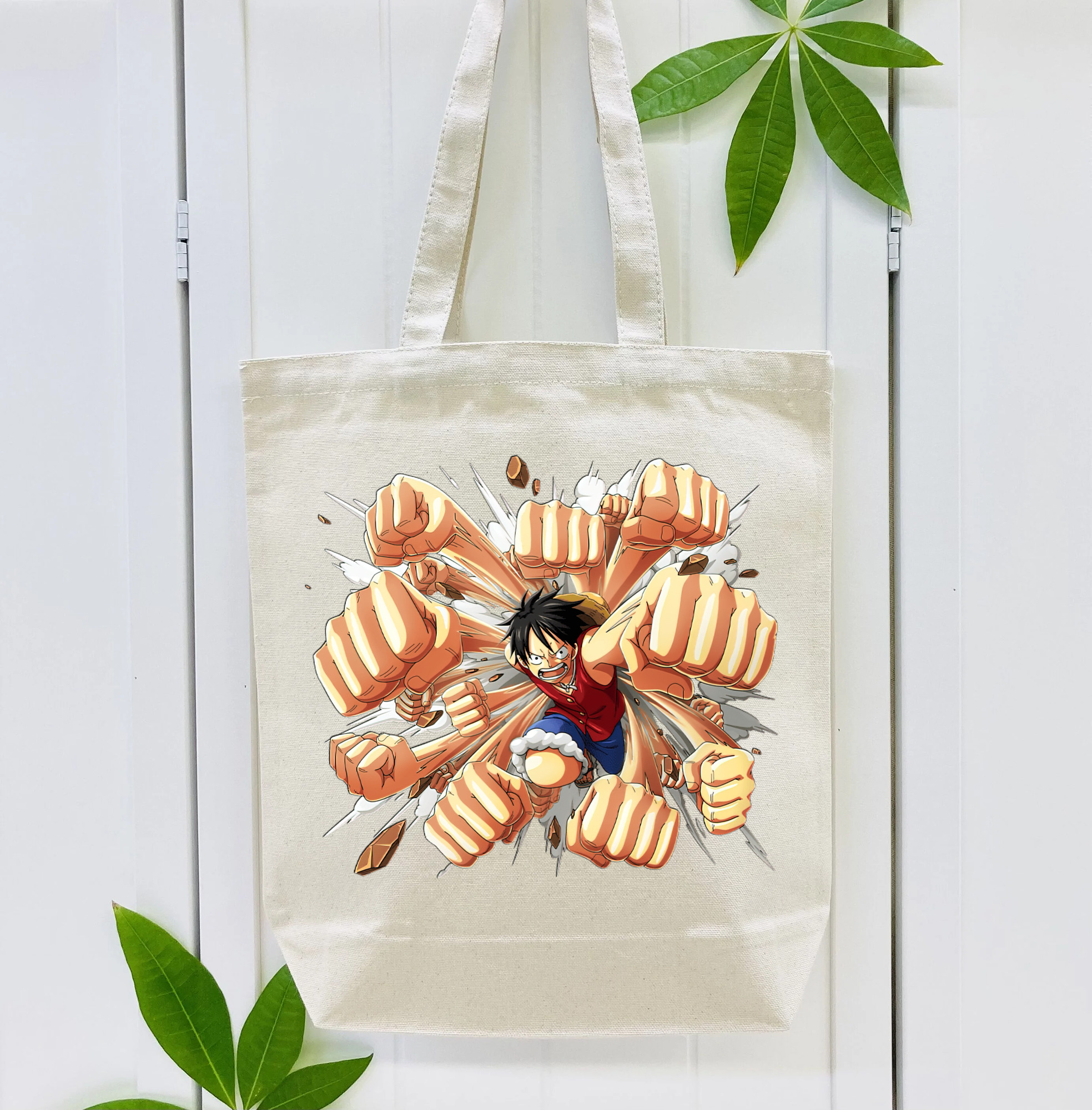 ワンピース モンキー・D・ルフィ ONE PIECE Monkey D. Luffy 縦型キャンバス生地手提げバッグ　トートバッグ