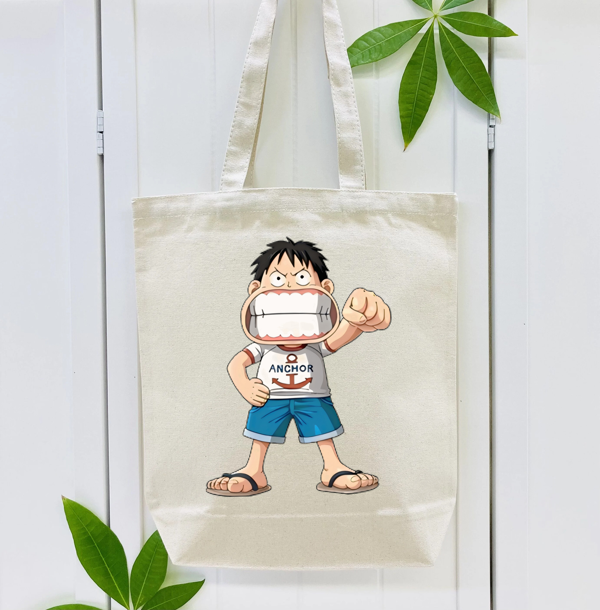 ワンピース モンキー・D・ルフィ ONE PIECE Monkey D. Luffy 縦型キャンバス生地手提げバッグ　トートバッグ