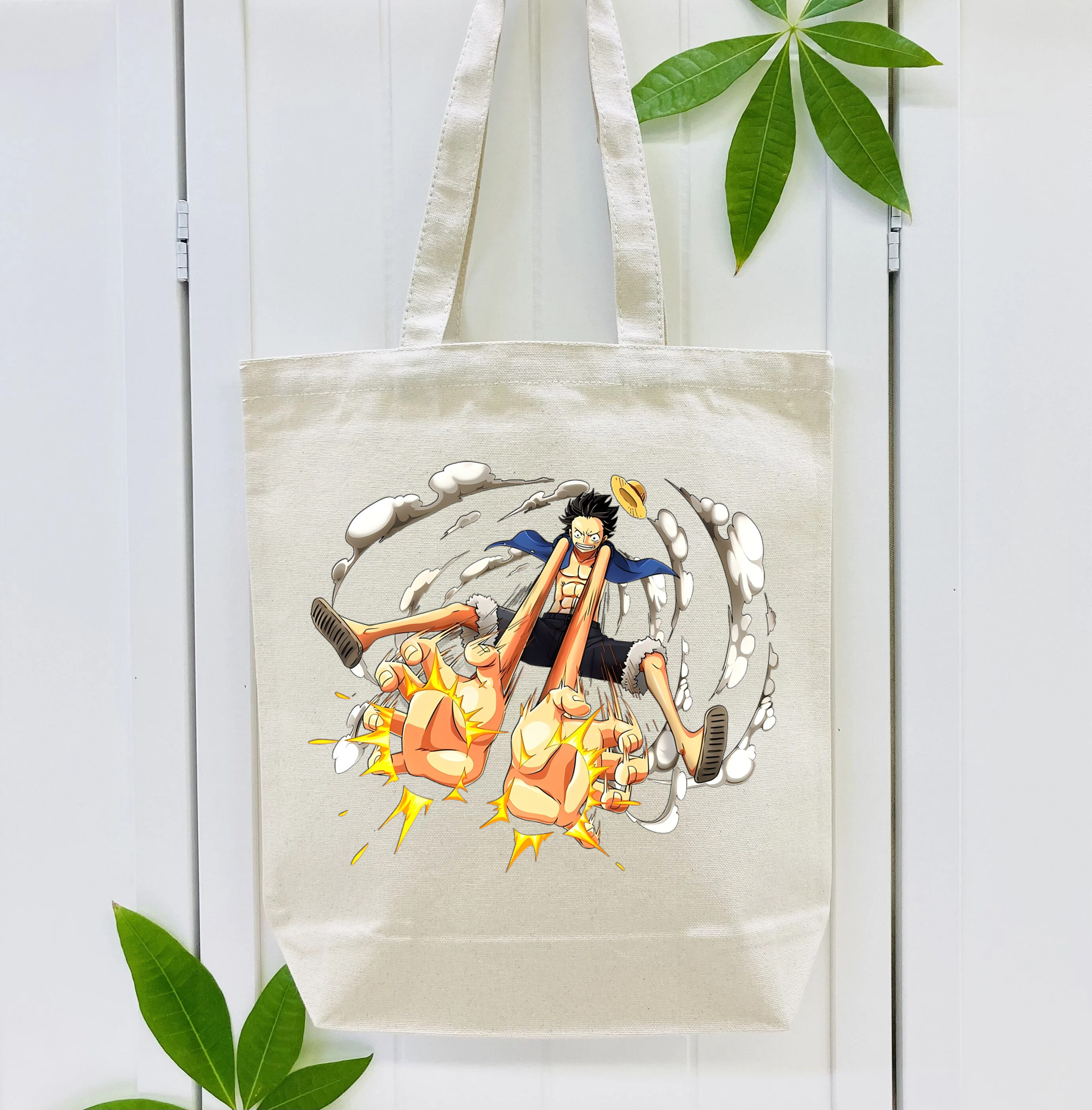 ワンピース モンキー・D・ルフィ ONE PIECE Monkey D. Luffy 縦型キャンバス生地手提げバッグ　トートバッグ