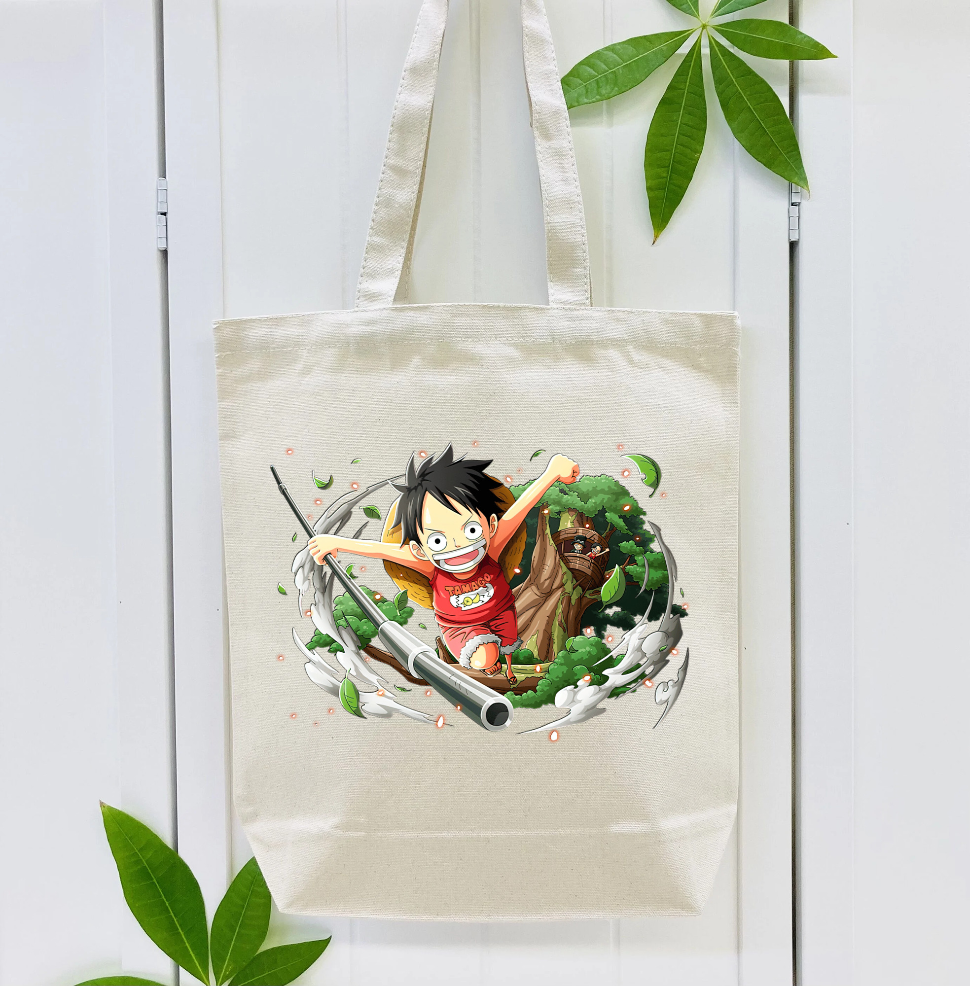 ワンピース モンキー・D・ルフィ ONE PIECE Monkey D. Luffy 縦型キャンバス生地手提げバッグ　トートバッグ