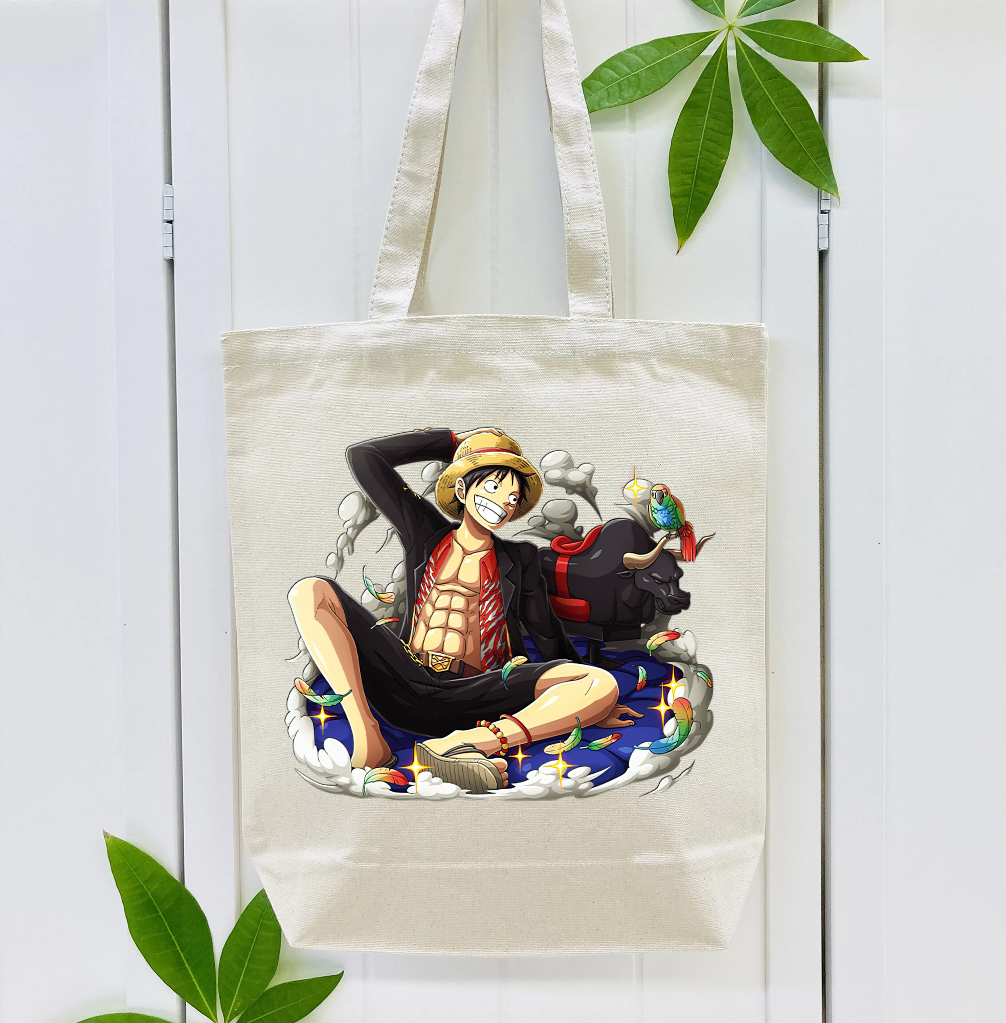 ワンピース モンキー・D・ルフィ ONE PIECE Monkey D. Luffy 縦型キャンバス生地手提げバッグ　トートバッグ