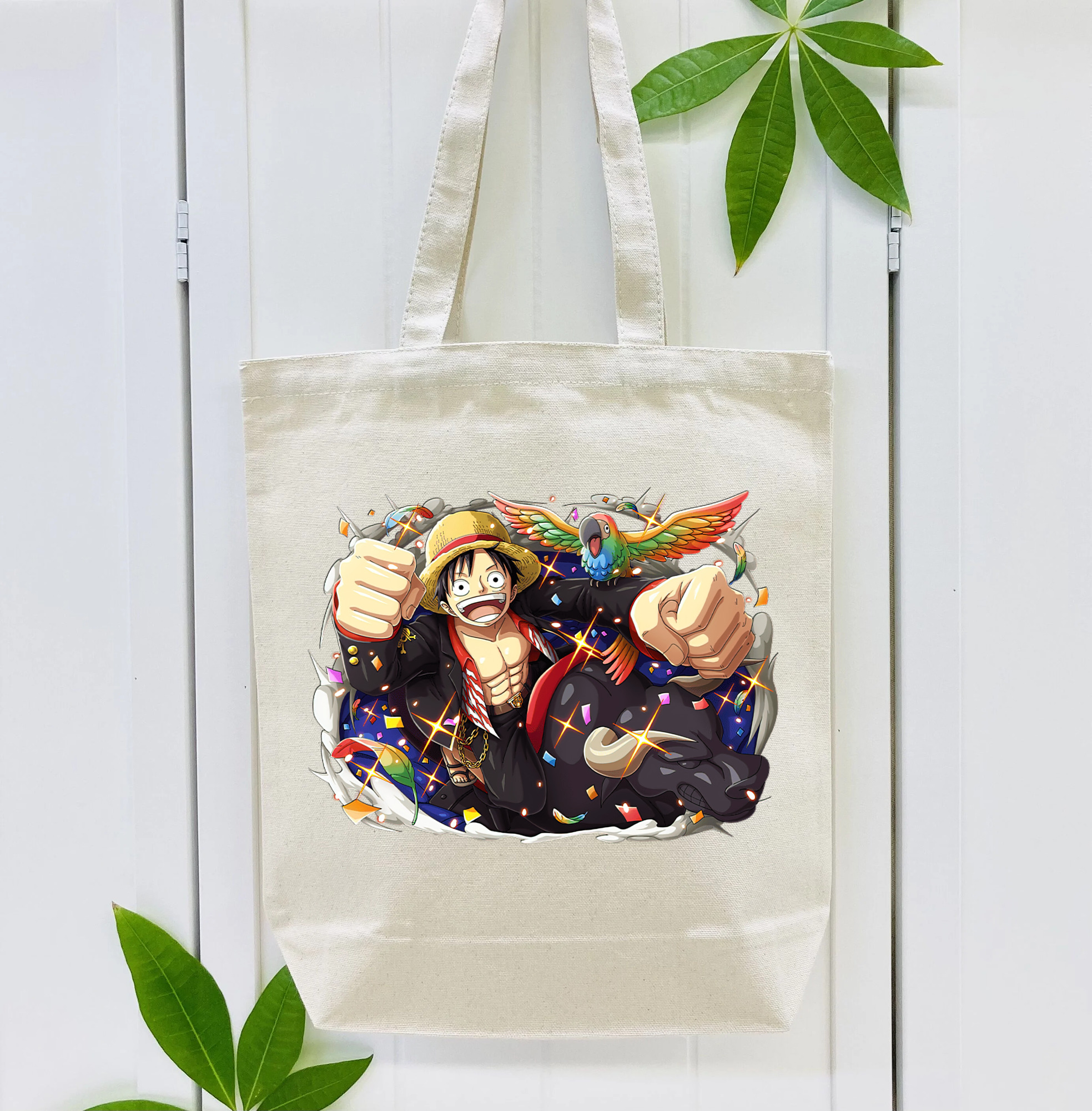 ワンピース モンキー・D・ルフィ ONE PIECE Monkey D. Luffy 縦型キャンバス生地手提げバッグ　トートバッグ