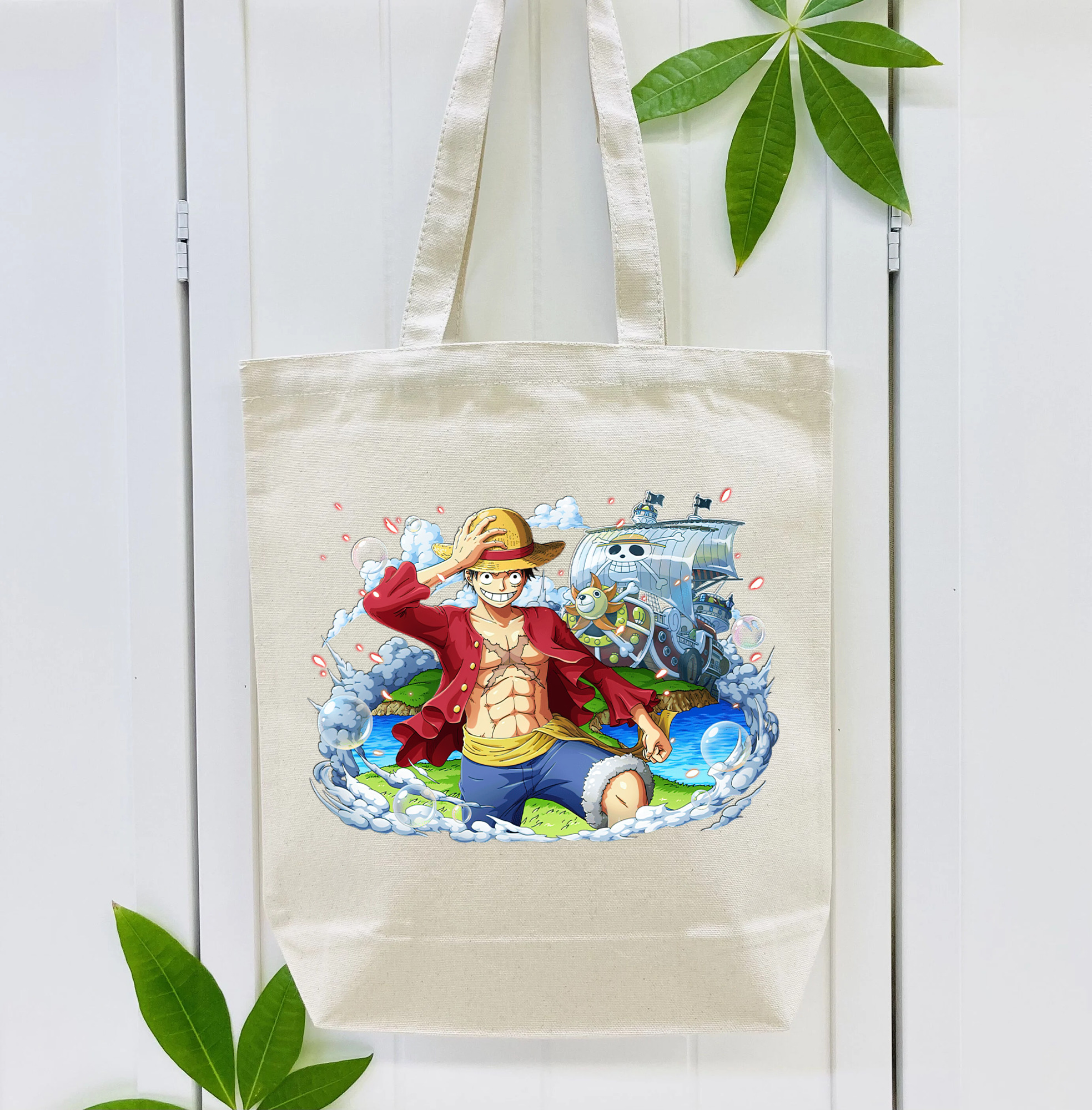 ワンピース モンキー・D・ルフィ ONE PIECE Monkey D. Luffy 縦型キャンバス生地手提げバッグ　トートバッグ