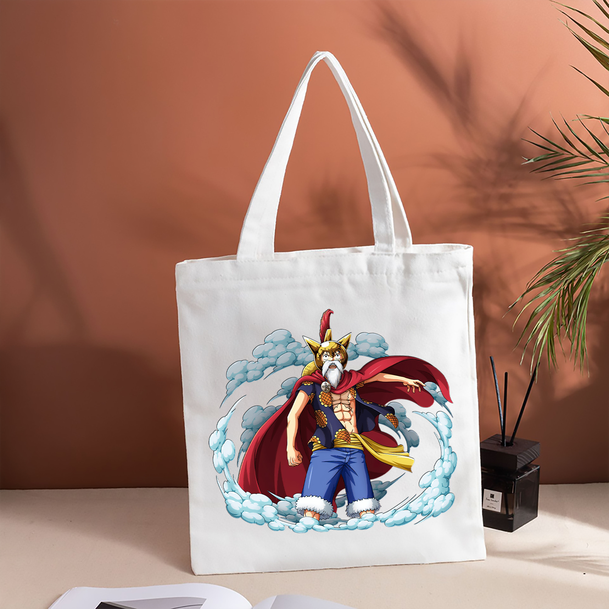 ワンピース モンキー・D・ルフィ ONE PIECE Monkey D. Luffy 縦型キャンバス生地手提げバッグ　トートバッグ