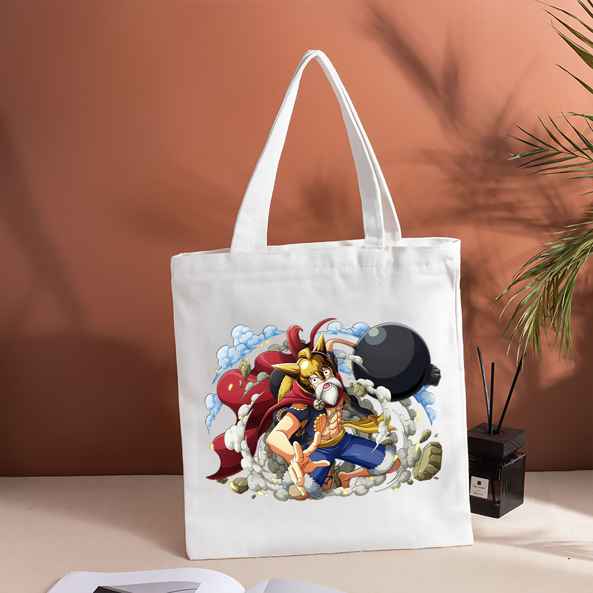 ワンピース モンキー・D・ルフィ ONE PIECE Monkey D. Luffy 縦型キャンバス生地手提げバッグ　トートバッグ
