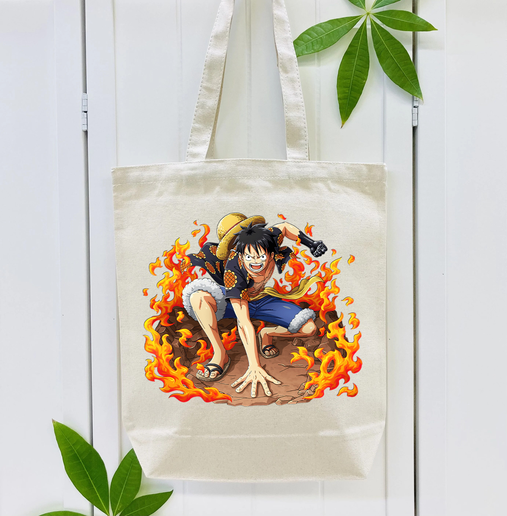 ワンピース モンキー・D・ルフィ ONE PIECE Monkey D. Luffy 縦型キャンバス生地手提げバッグ　トートバッグ