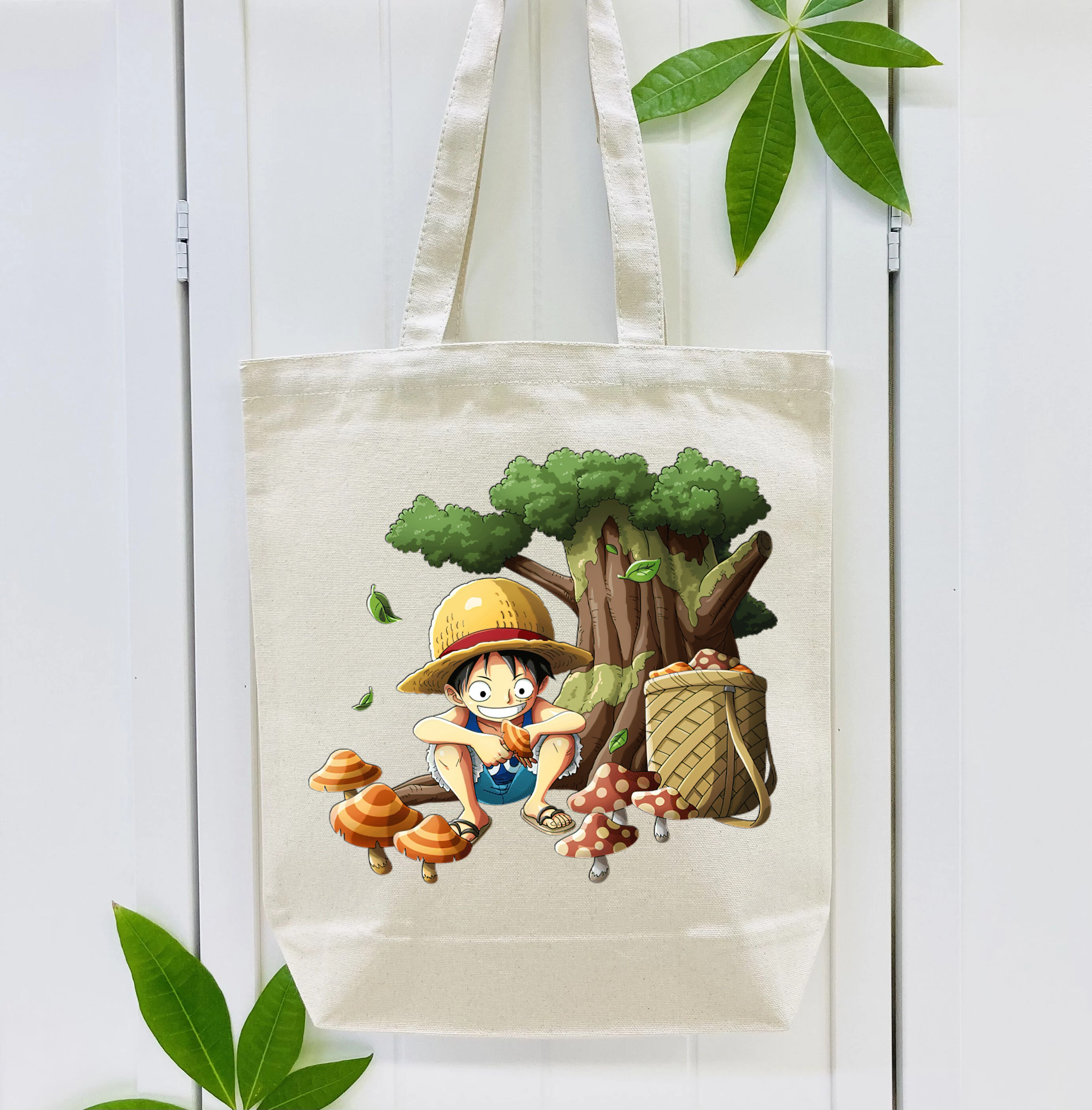 ワンピース モンキー・D・ルフィ ONE PIECE Monkey D. Luffy 縦型キャンバス生地手提げバッグ　トートバッグ