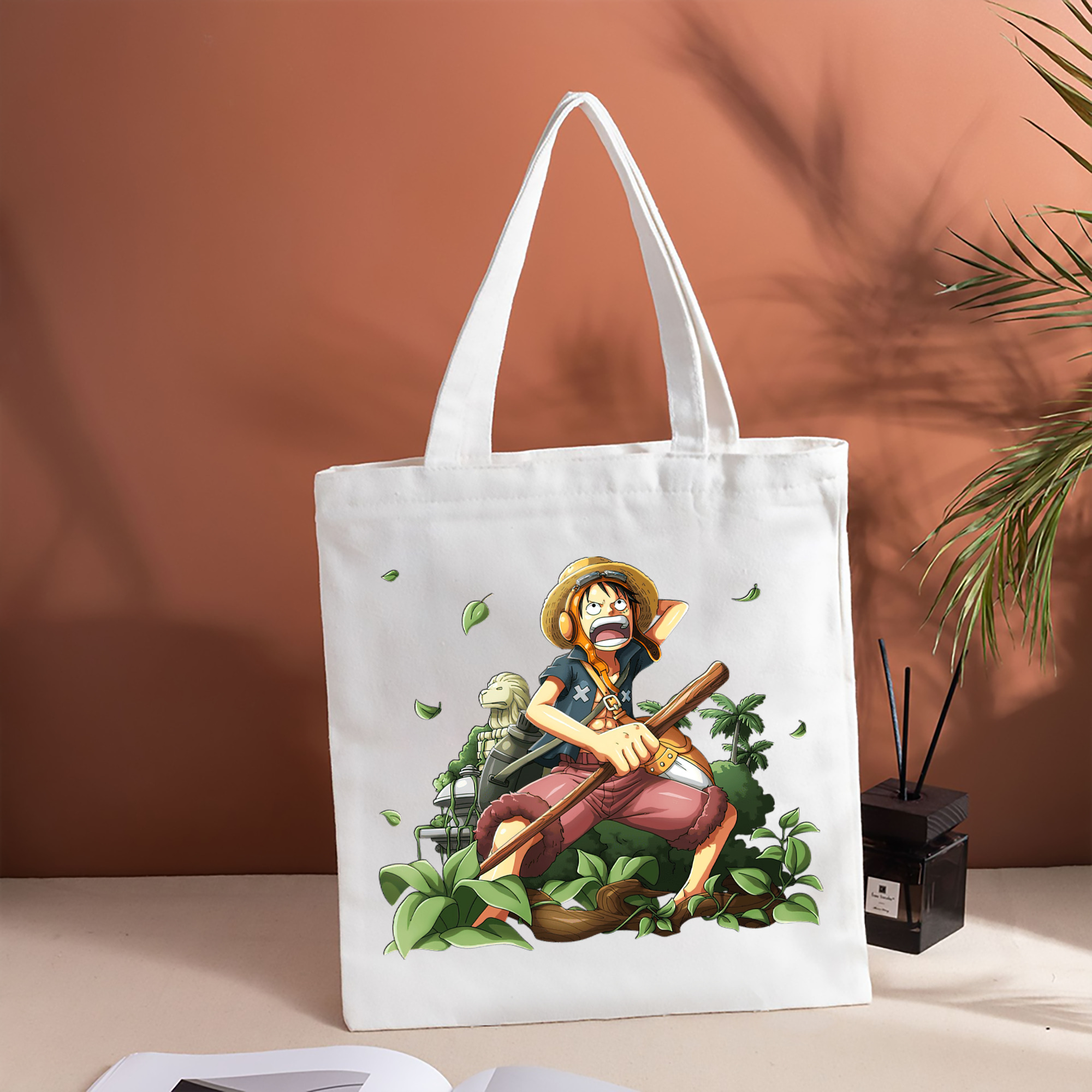 ワンピース モンキー・D・ルフィ ONE PIECE Monkey D. Luffy 縦型キャンバス生地手提げバッグ　トートバッグ