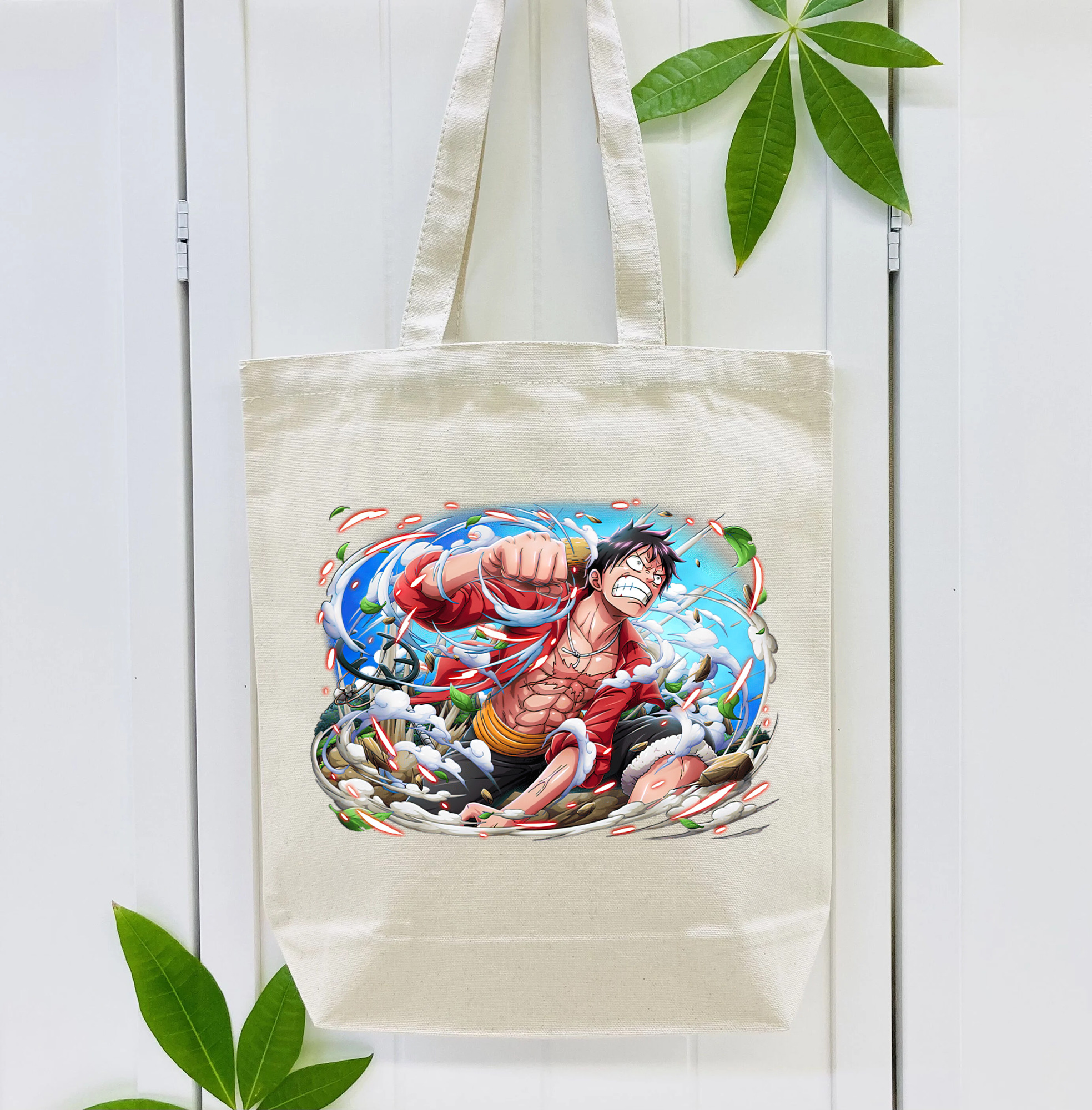 ワンピース モンキー・D・ルフィ ONE PIECE Monkey D. Luffy 縦型キャンバス生地手提げバッグ　トートバッグ
