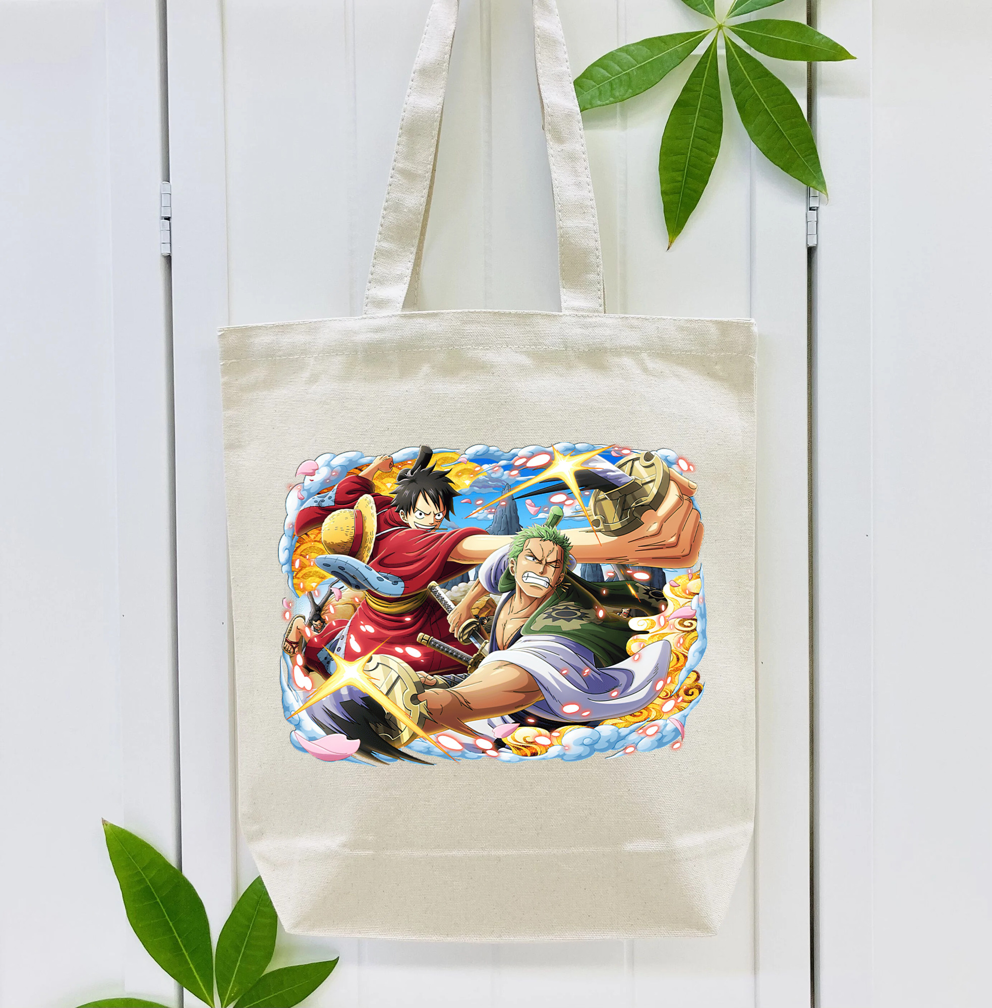ワンピース モンキー・D・ルフィ ONE PIECE Monkey D. Luffy 縦型キャンバス生地手提げバッグ　トートバッグ