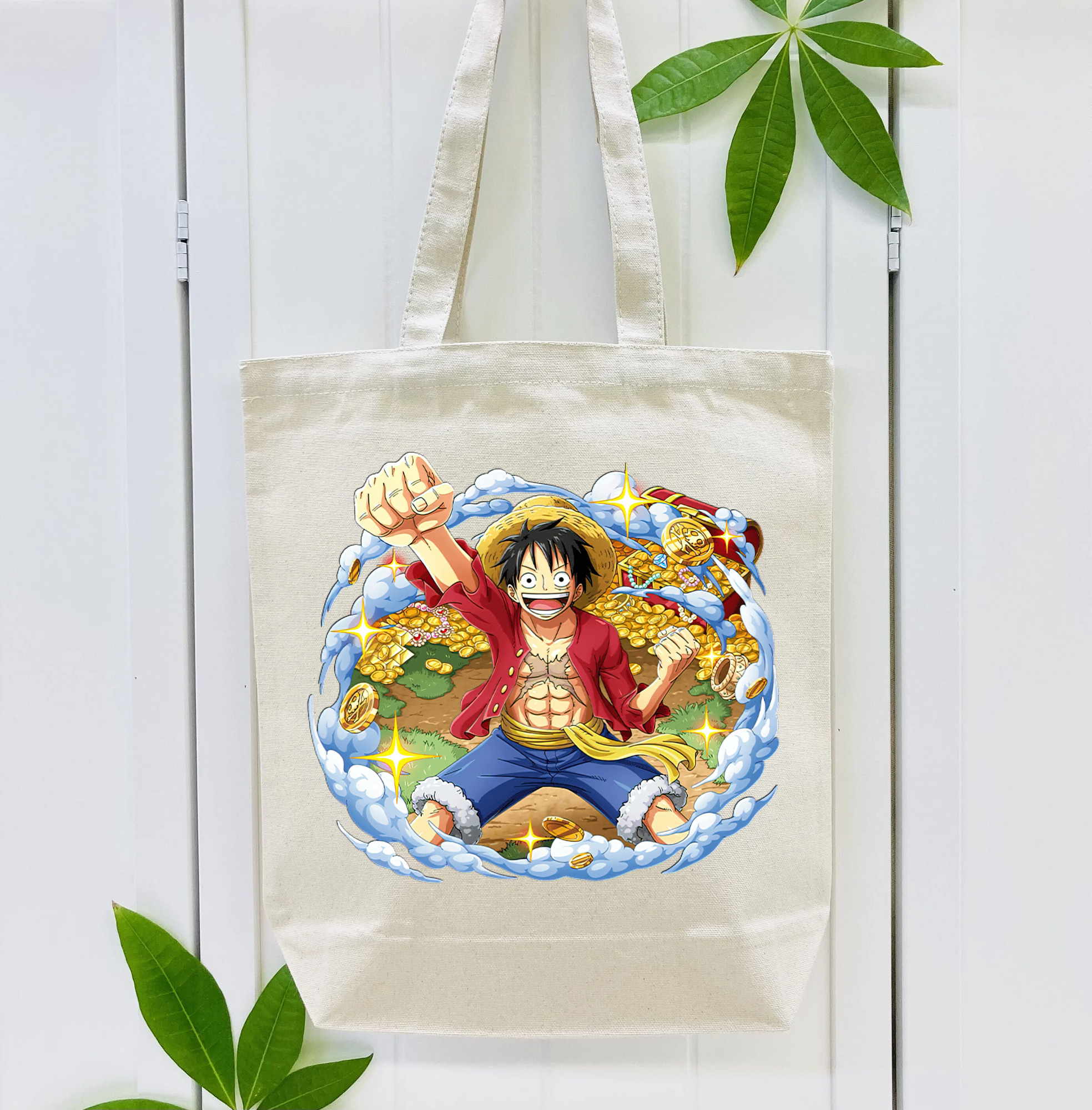 ワンピース モンキー・D・ルフィ ONE PIECE Monkey D. Luffy 縦型キャンバス生地手提げバッグ　トートバッグ