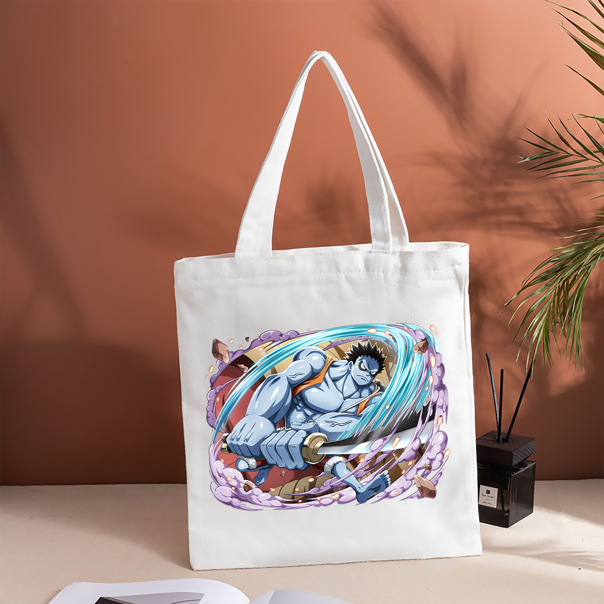 ワンピース モンキー・D・ルフィ ONE PIECE Monkey D. Luffy 縦型キャンバス生地手提げバッグ　トートバッグ