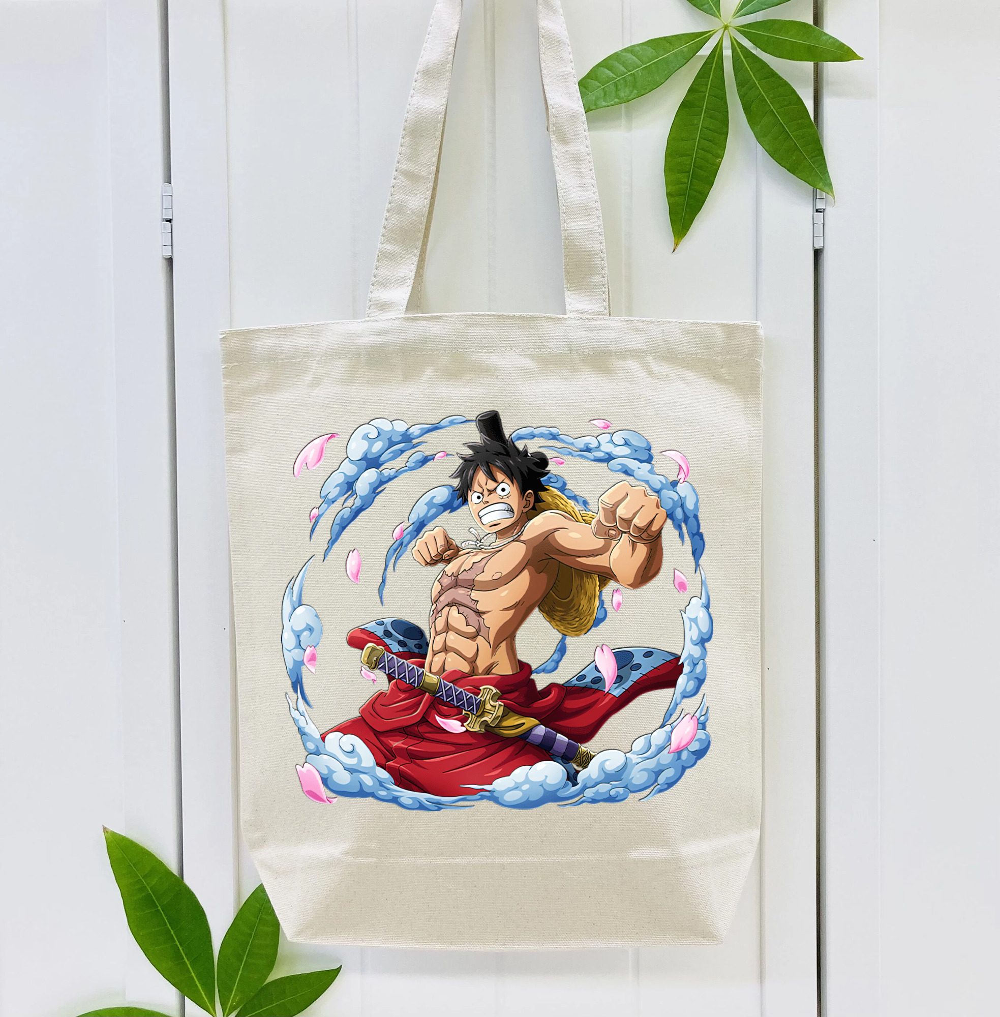ワンピース モンキー・D・ルフィ ONE PIECE Monkey D. Luffy 縦型キャンバス生地手提げバッグ　トートバッグ