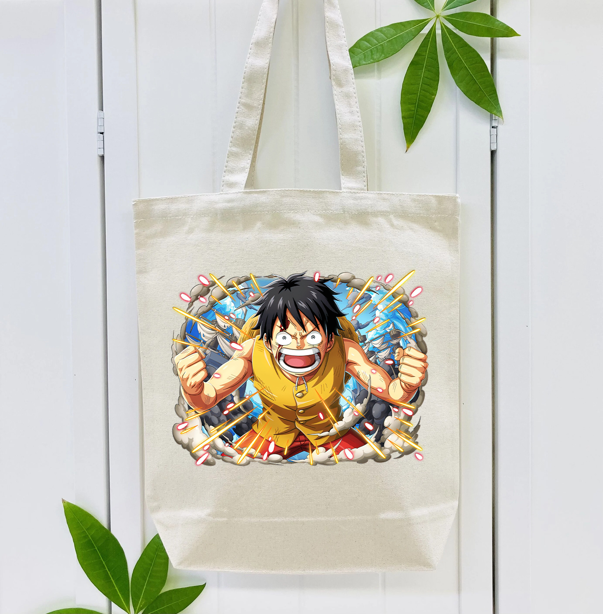 ワンピース モンキー・D・ルフィ ONE PIECE Monkey D. Luffy 縦型キャンバス生地手提げバッグ　トートバッグ