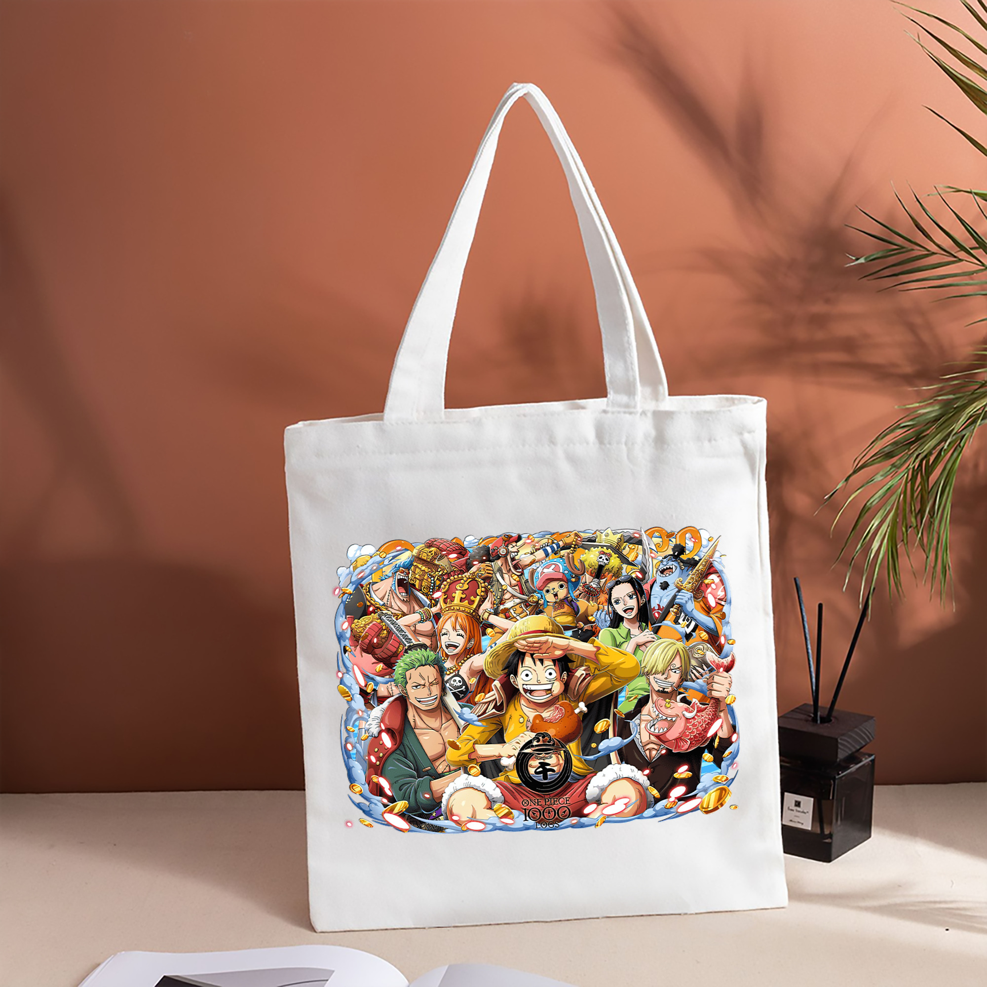 ワンピース モンキー・D・ルフィ ONE PIECE Monkey D. Luffy 縦型キャンバス生地手提げバッグ　トートバッグ