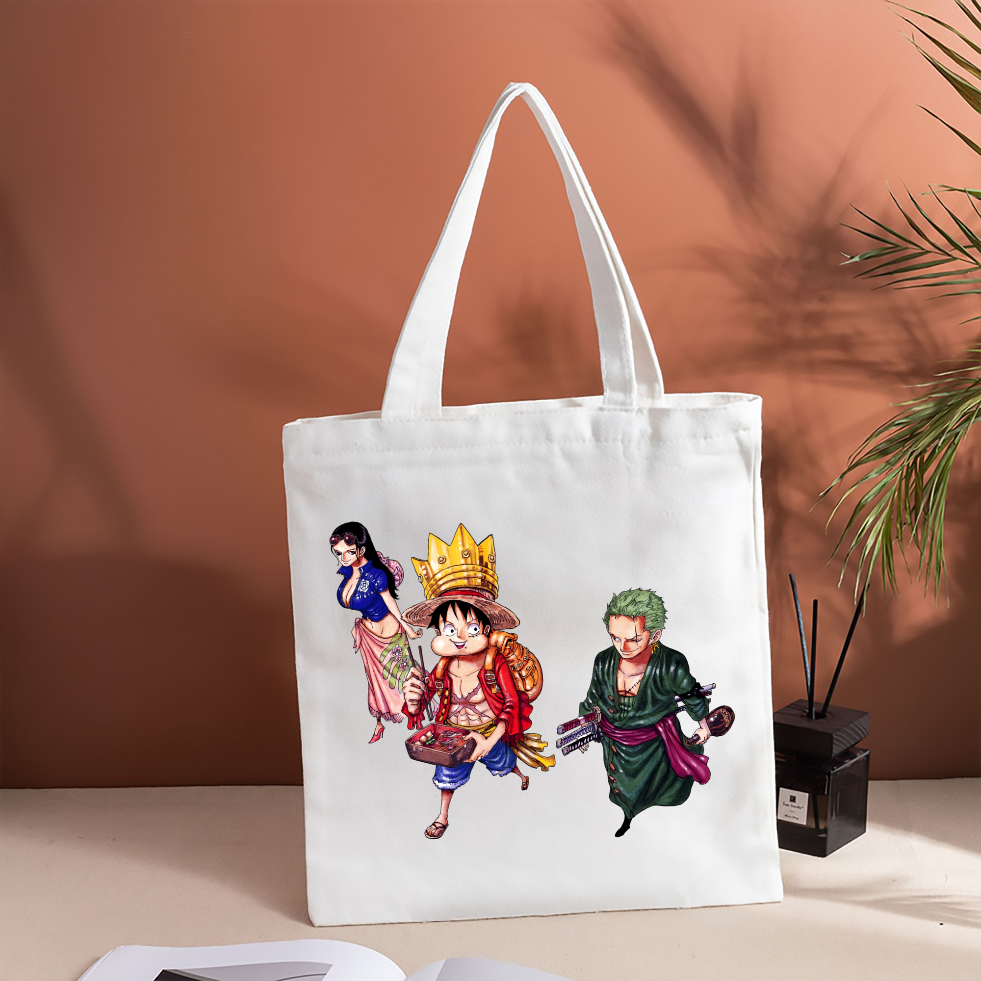 ワンピース モンキー・D・ルフィ ONE PIECE Monkey D. Luffy 縦型キャンバス生地手提げバッグ　トートバッグ