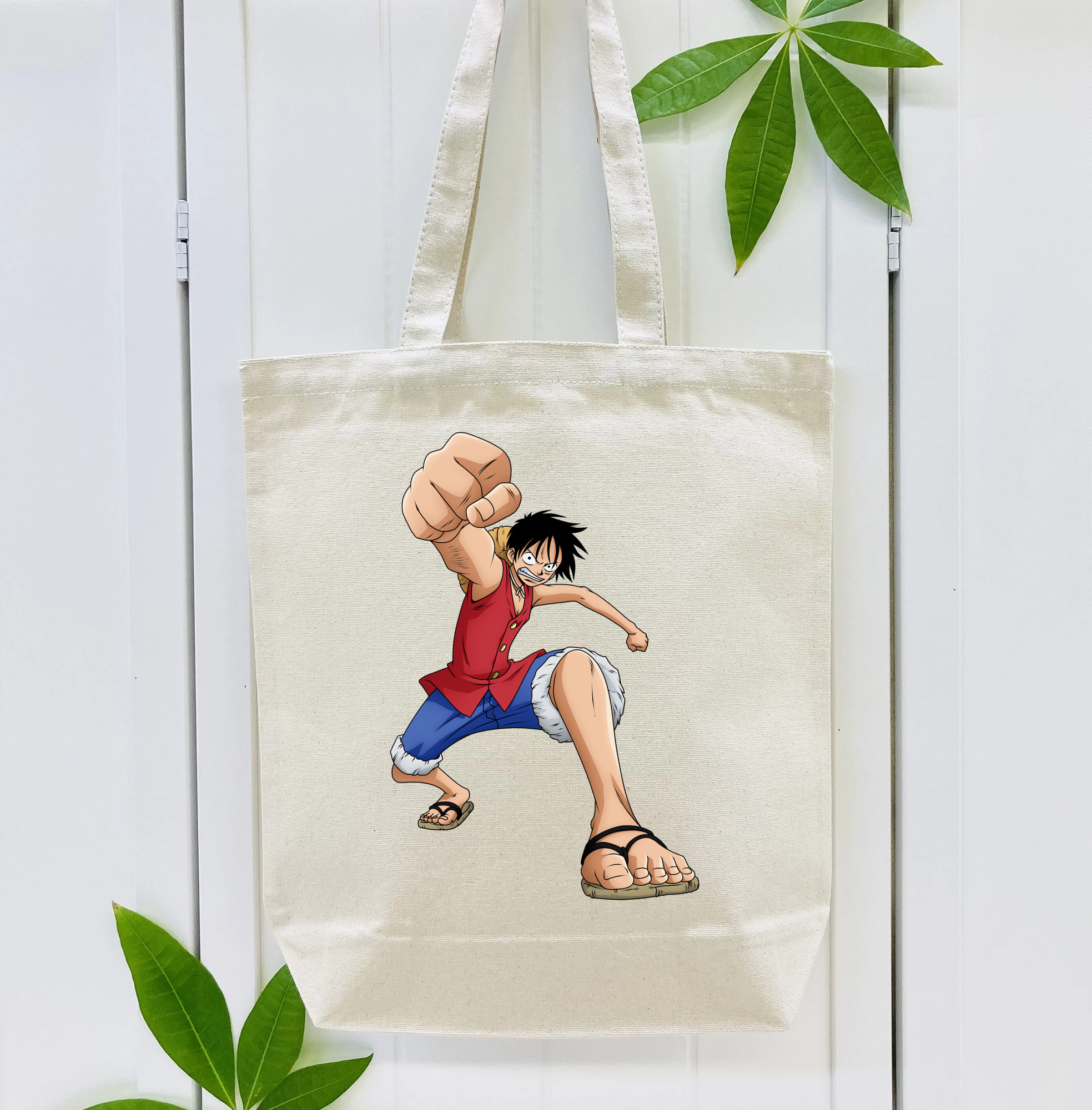ワンピース モンキー・D・ルフィ ONE PIECE Monkey D. Luffy 縦型キャンバス生地手提げバッグ　トートバッグ