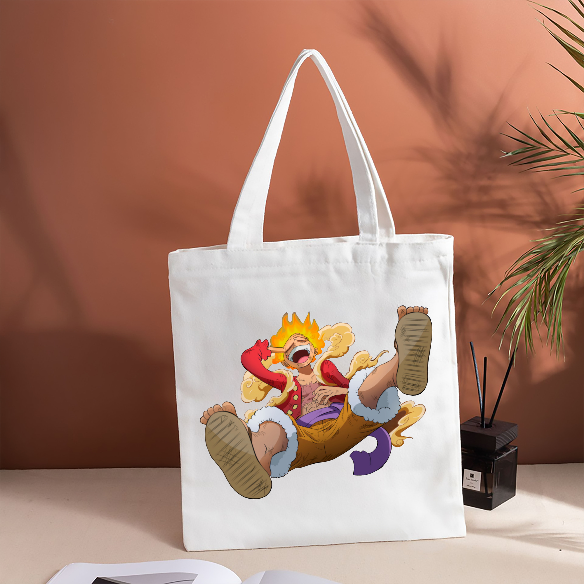 ワンピース モンキー・D・ルフィ ONE PIECE Monkey D. Luffy 縦型キャンバス生地手提げバッグ　トートバッグ