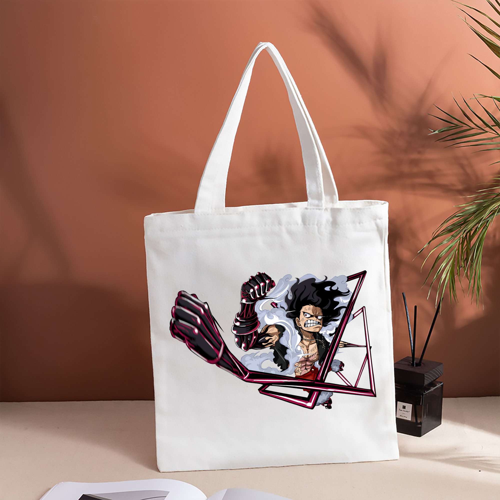 ワンピース モンキー・D・ルフィ ONE PIECE Monkey D. Luffy 縦型キャンバス生地手提げバッグ　トートバッグ