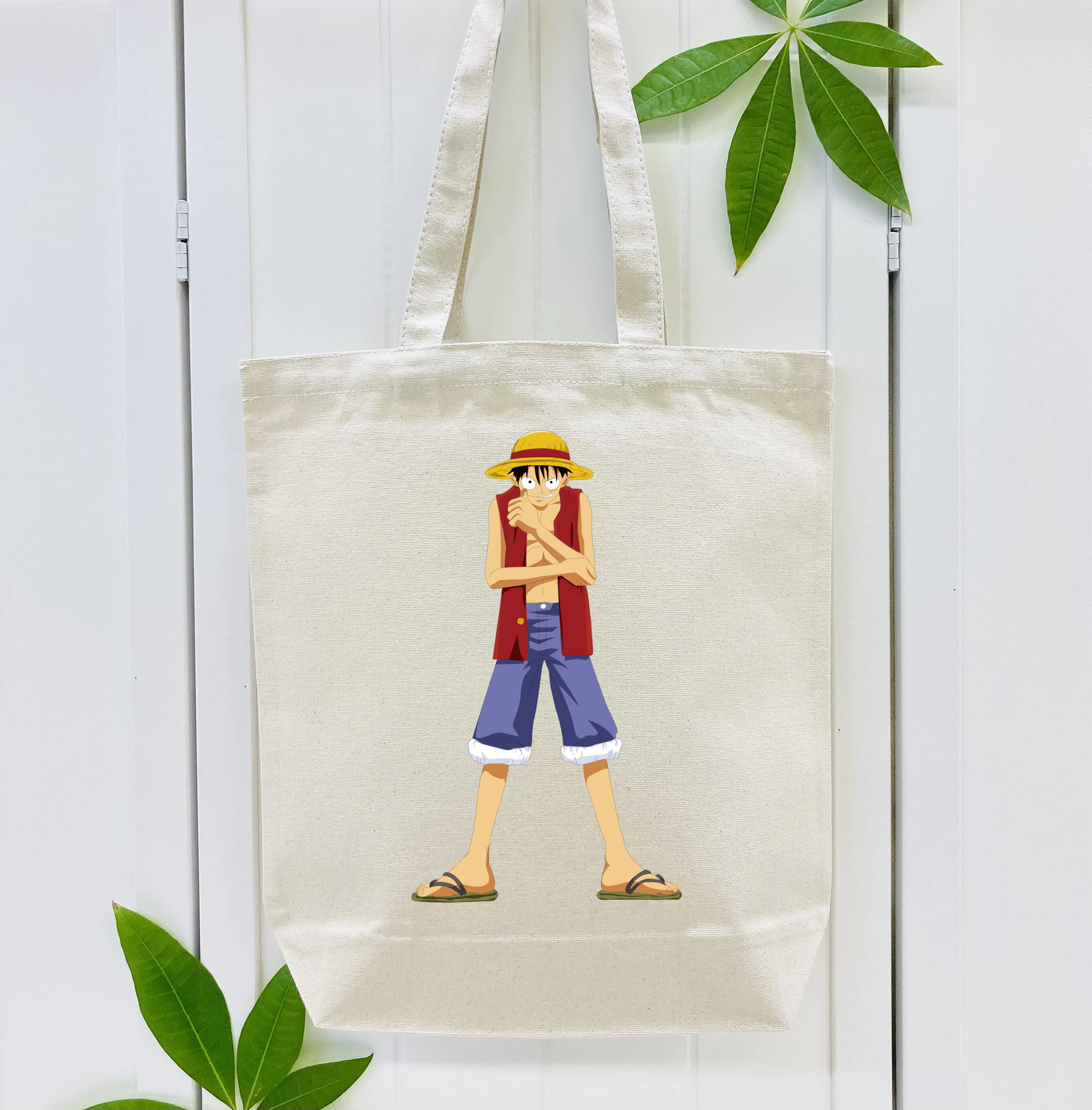 ワンピース モンキー・D・ルフィ ONE PIECE Monkey D. Luffy 縦型キャンバス生地手提げバッグ　トートバッグ