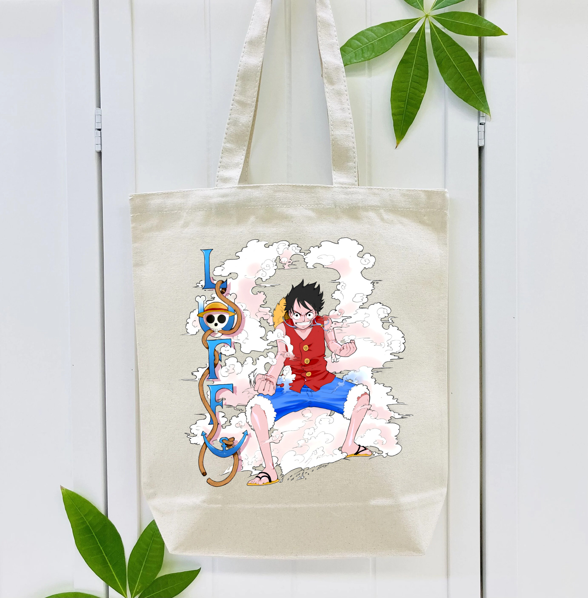 ワンピース モンキー・D・ルフィ ONE PIECE Monkey D. Luffy 縦型キャンバス生地手提げバッグ　トートバッグ