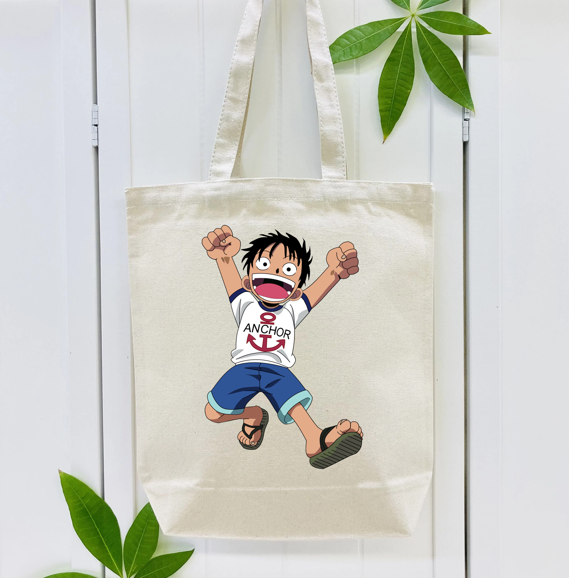 ワンピース モンキー・D・ルフィ ONE PIECE Monkey D. Luffy 縦型キャンバス生地手提げバッグ　トートバッグ