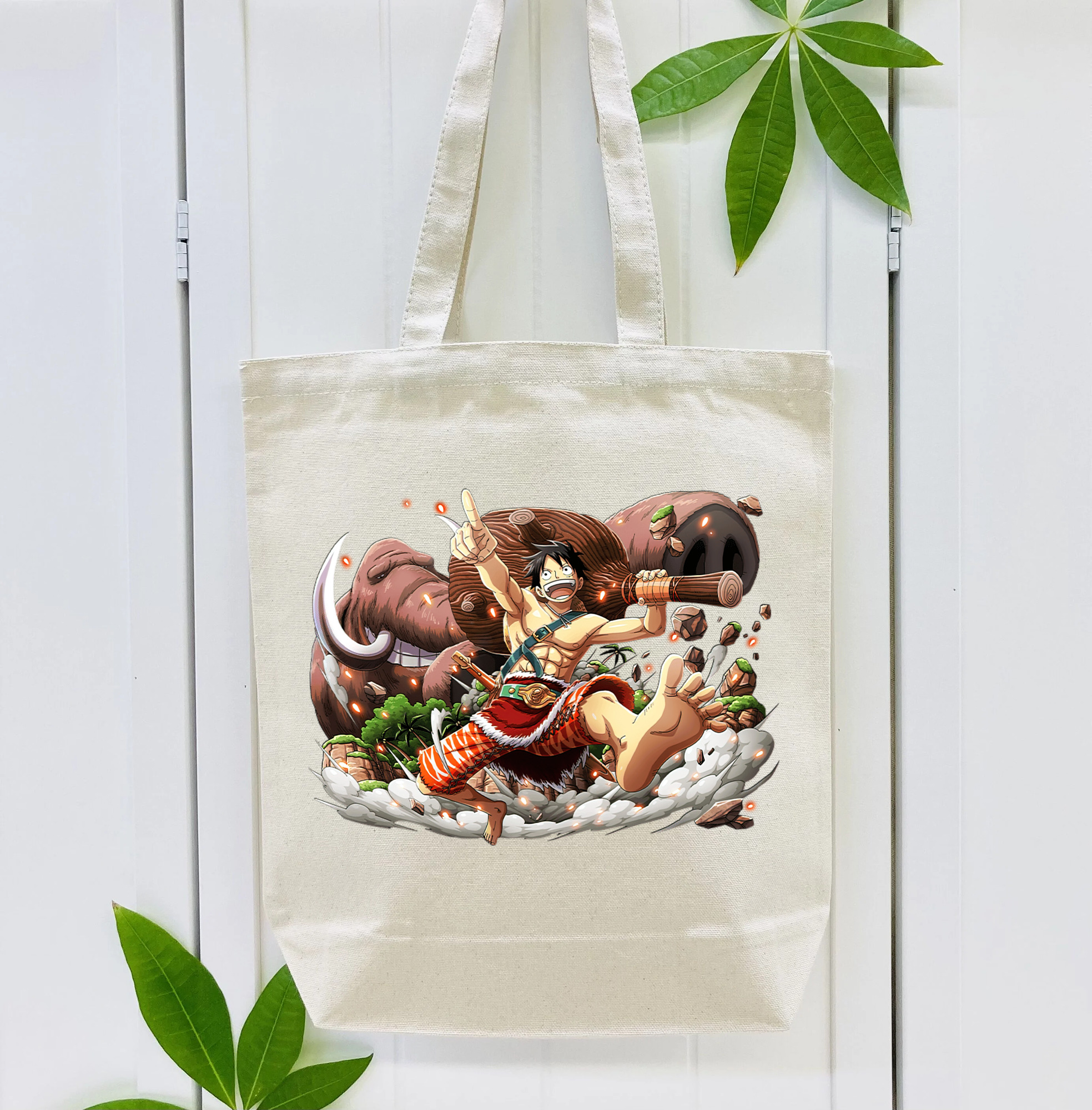 ワンピース モンキー・D・ルフィ ONE PIECE Monkey D. Luffy 縦型キャンバス生地手提げバッグ　トートバッグ