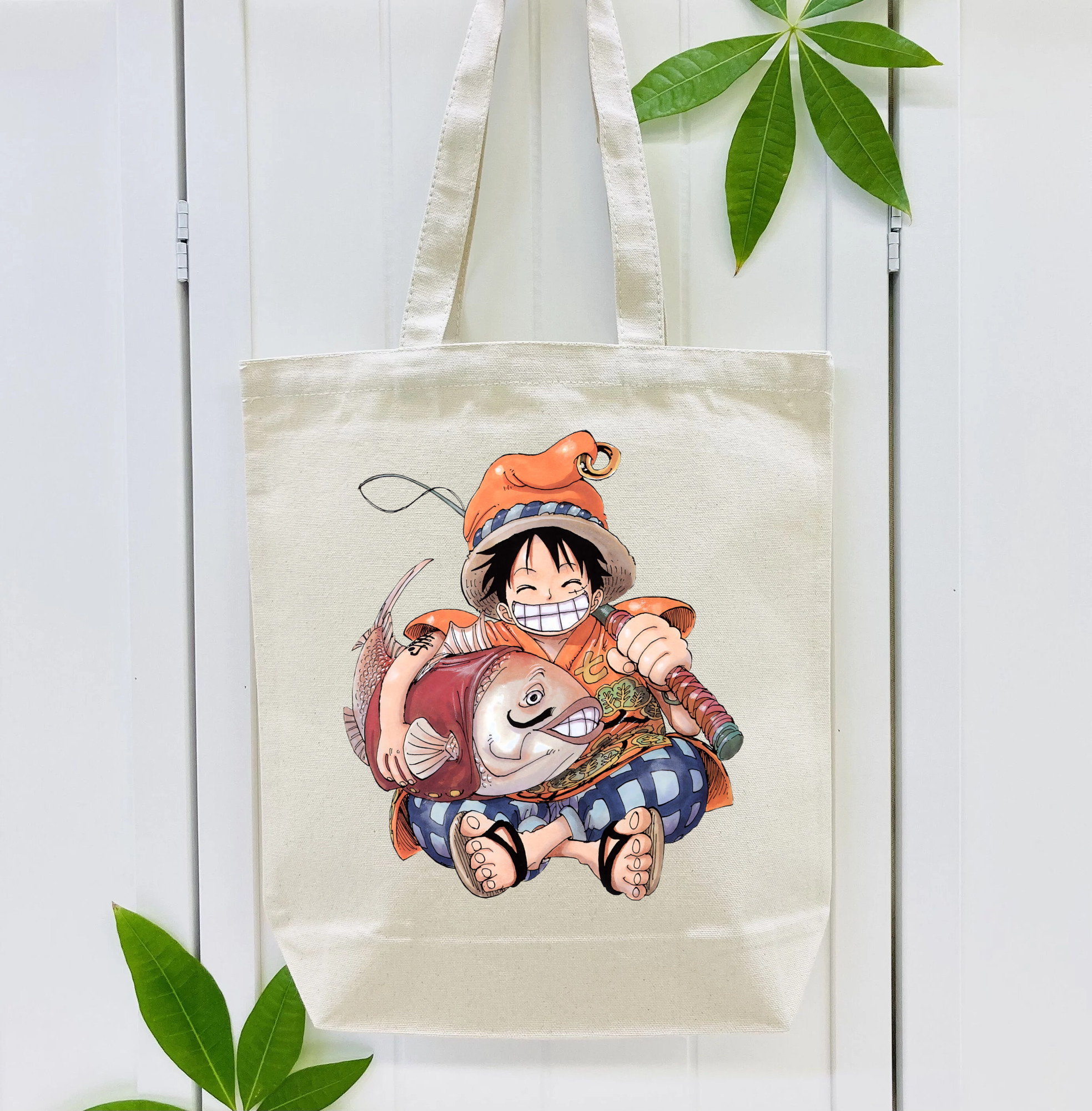 ワンピース モンキー・D・ルフィ ONE PIECE Monkey D. Luffy 縦型キャンバス生地手提げバッグ　トートバッグ