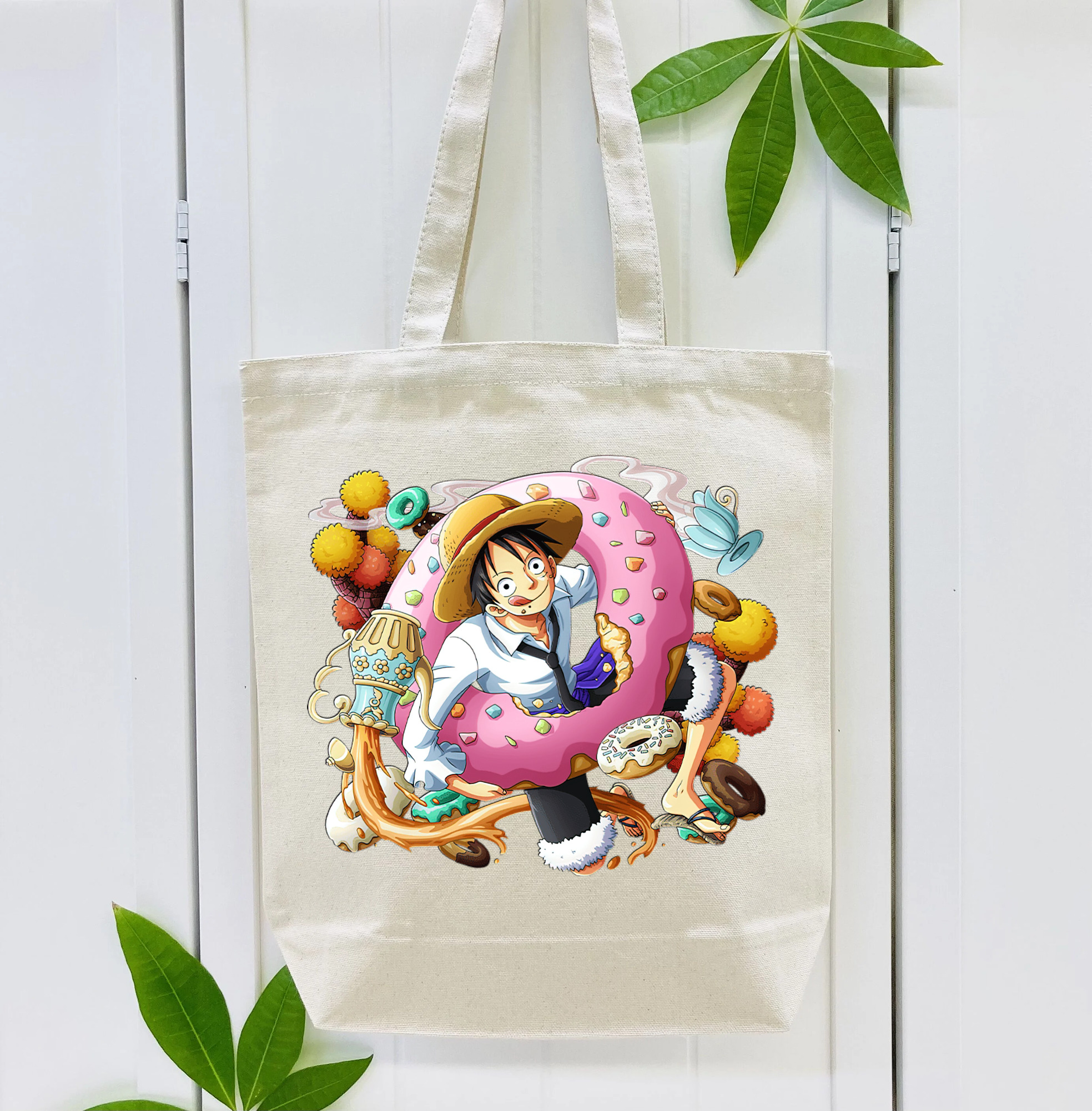 ワンピース モンキー・D・ルフィ ONE PIECE Monkey D. Luffy 縦型キャンバス生地手提げバッグ　トートバッグ