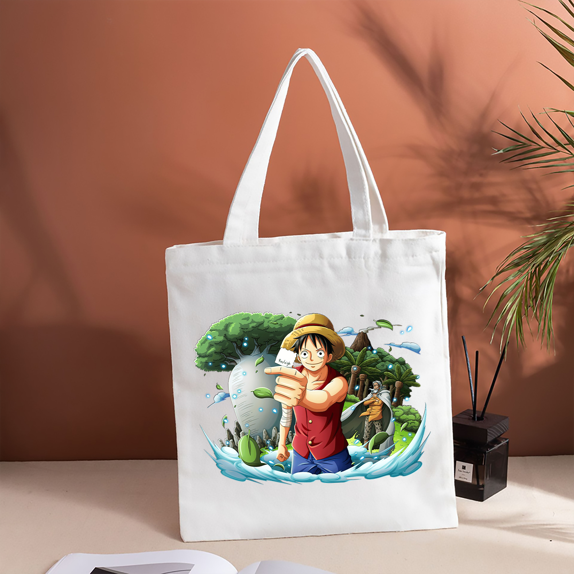 ワンピース モンキー・D・ルフィ ONE PIECE Monkey D. Luffy 縦型キャンバス生地手提げバッグ　トートバッグ