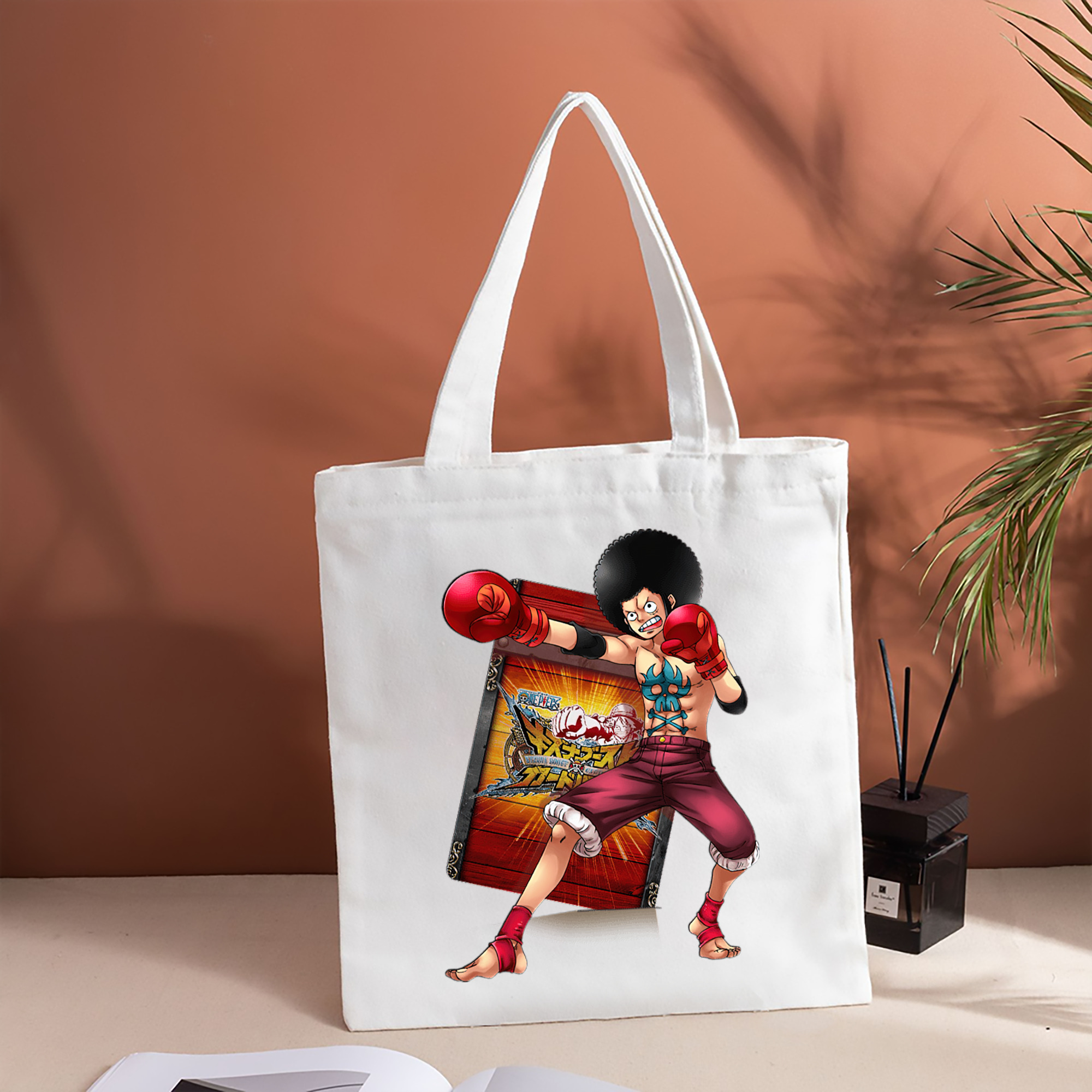 ワンピース モンキー・D・ルフィ ONE PIECE Monkey D. Luffy 縦型キャンバス生地手提げバッグ　トートバッグ