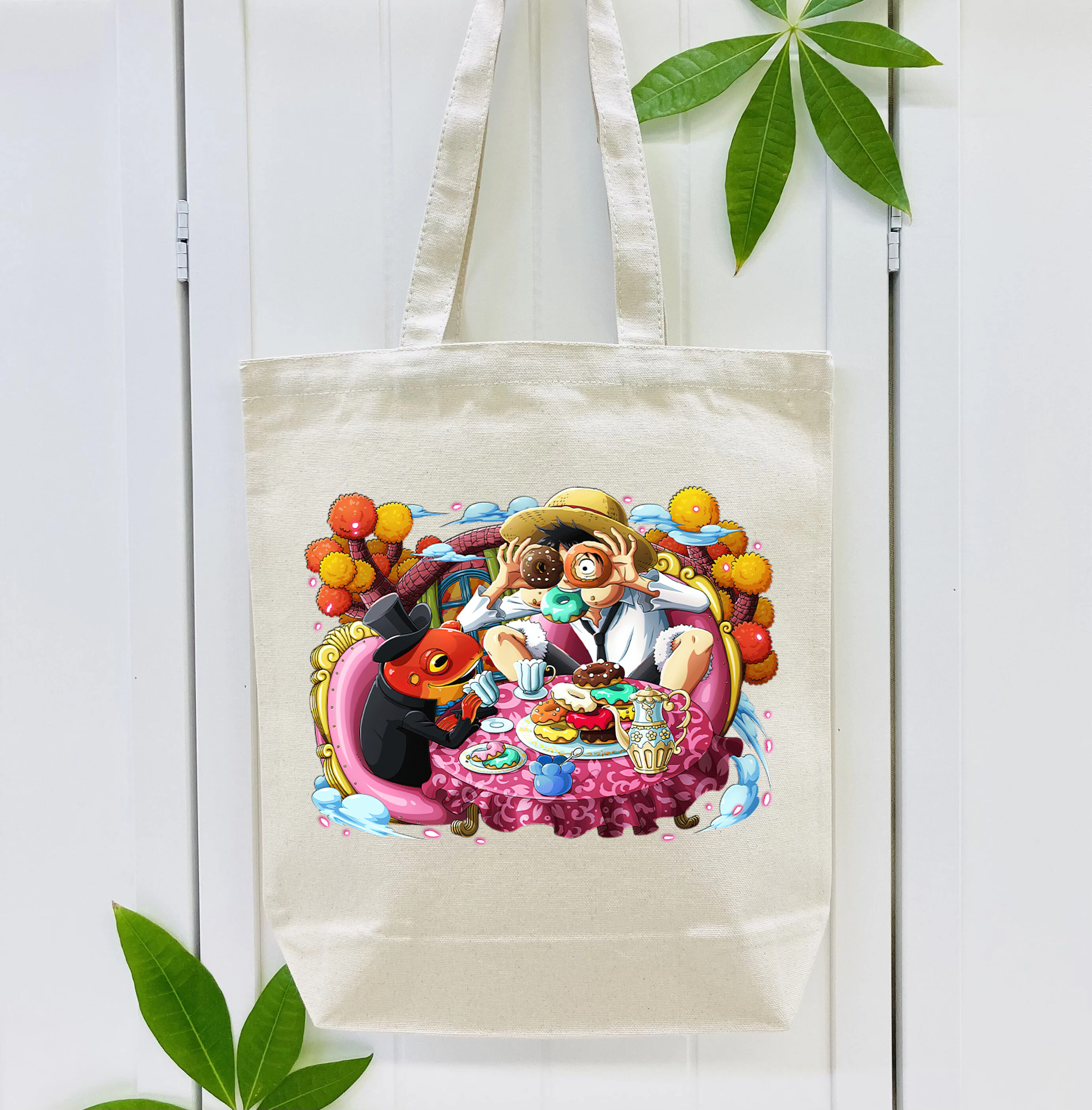 ワンピース モンキー・D・ルフィ ONE PIECE Monkey D. Luffy 縦型キャンバス生地手提げバッグ　トートバッグ