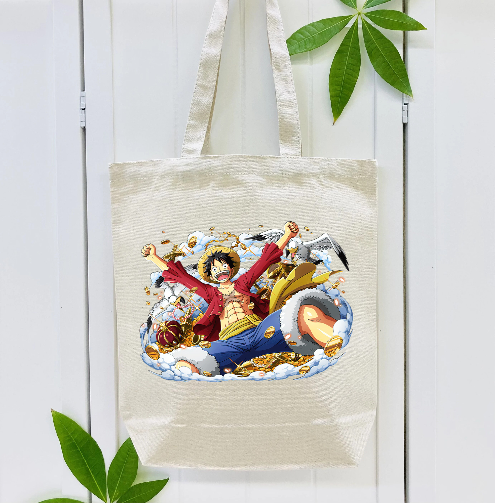 ワンピース モンキー・D・ルフィ ONE PIECE Monkey D. Luffy 縦型キャンバス生地手提げバッグ　トートバッグ