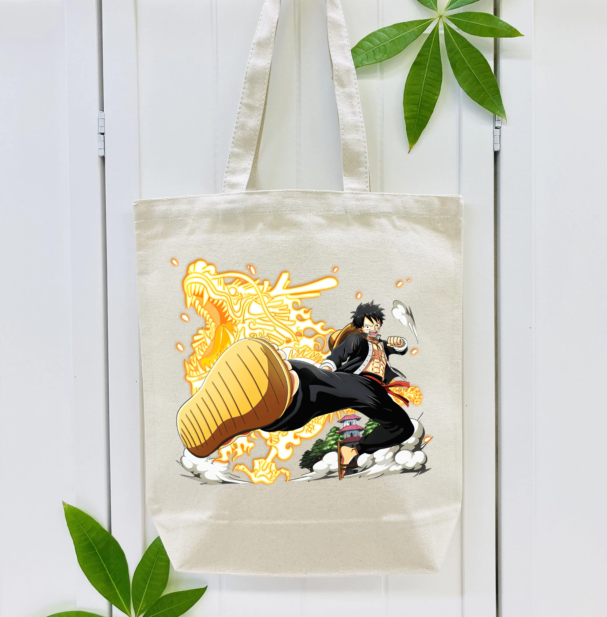 ワンピース モンキー・D・ルフィ ONE PIECE Monkey D. Luffy 縦型キャンバス生地手提げバッグ　トートバッグ