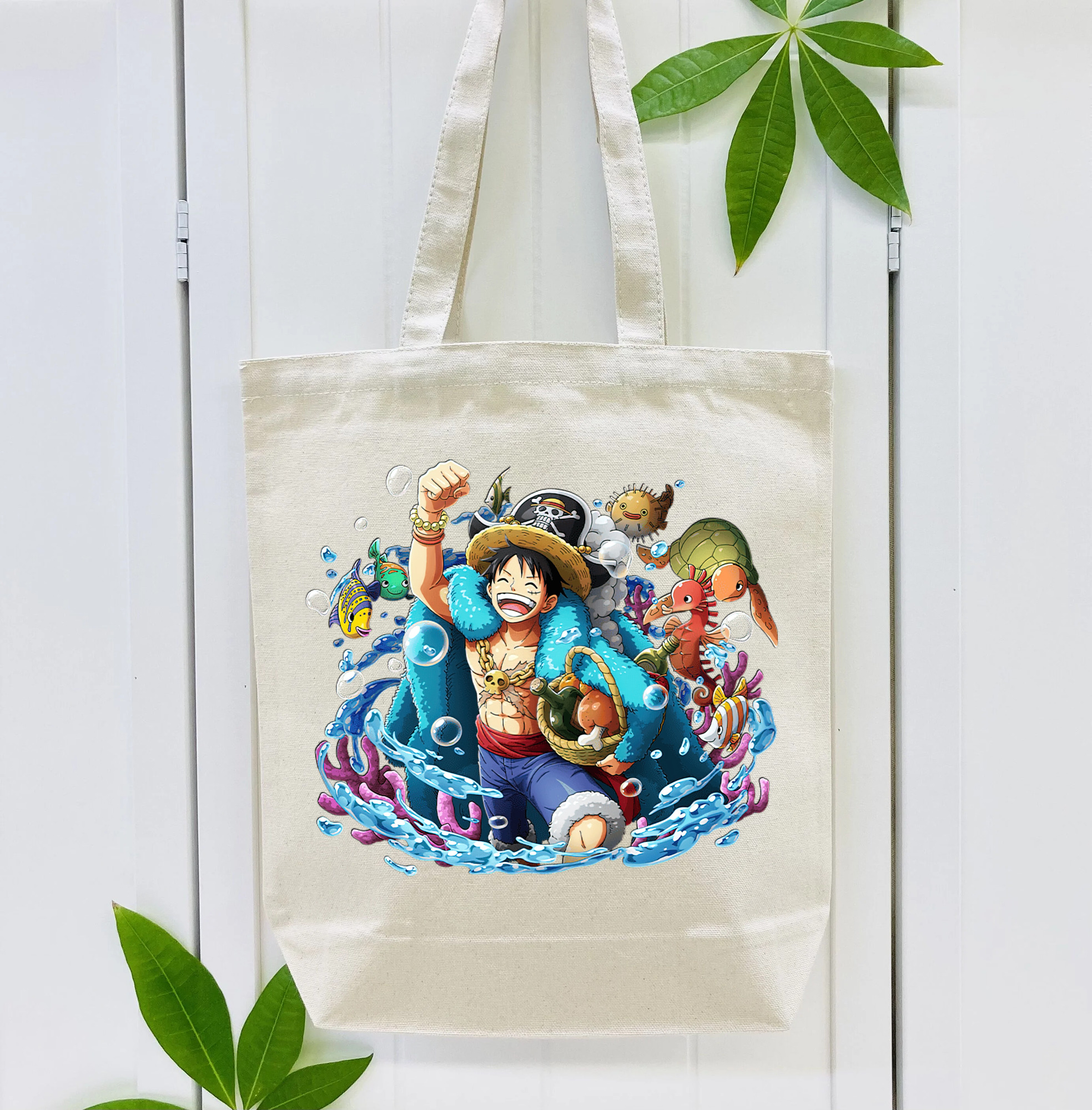 ワンピース モンキー・D・ルフィ ONE PIECE Monkey D. Luffy 縦型キャンバス生地手提げバッグ　トートバッグ
