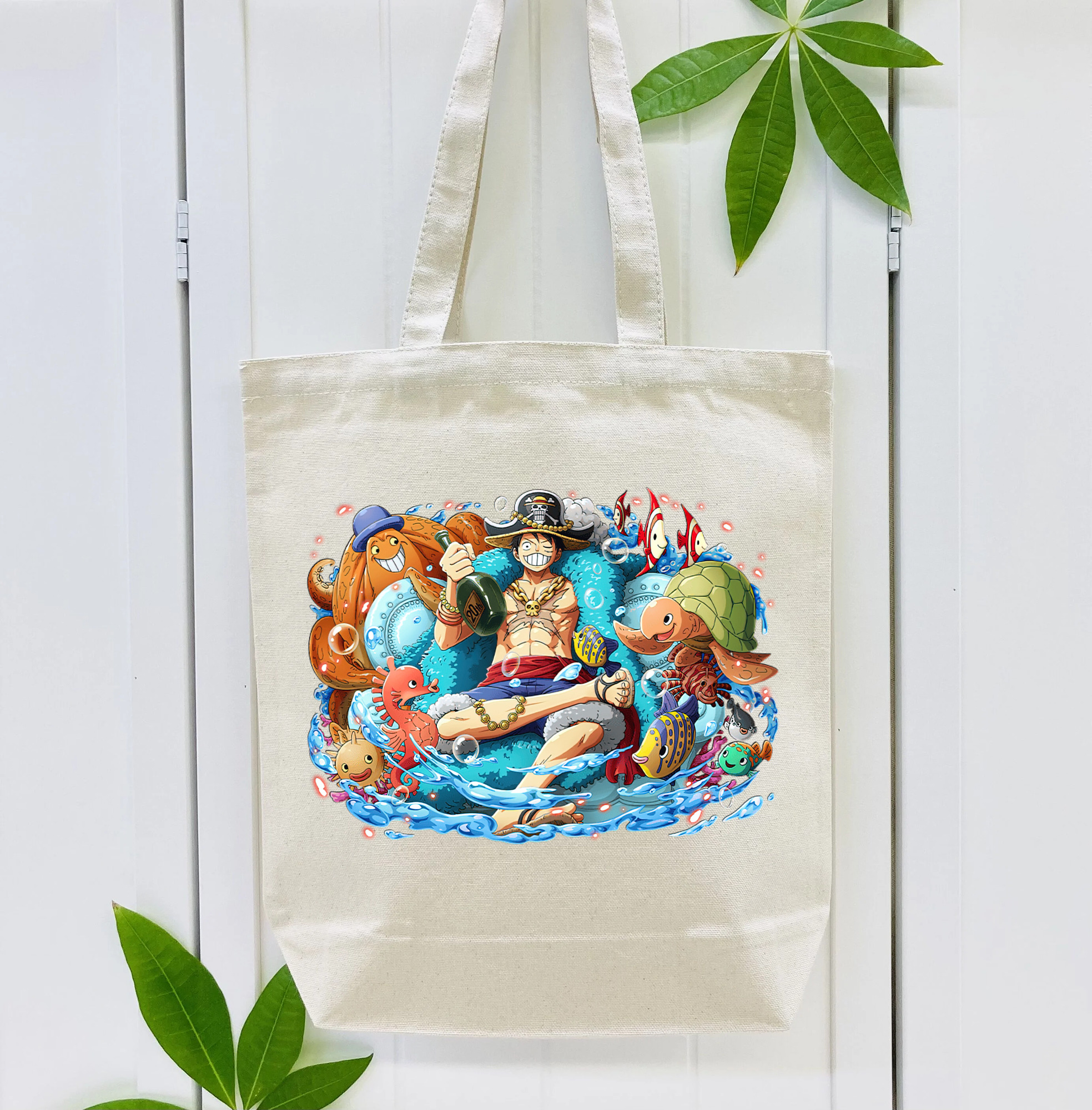 ワンピース モンキー・D・ルフィ ONE PIECE Monkey D. Luffy 縦型キャンバス生地手提げバッグ　トートバッグ
