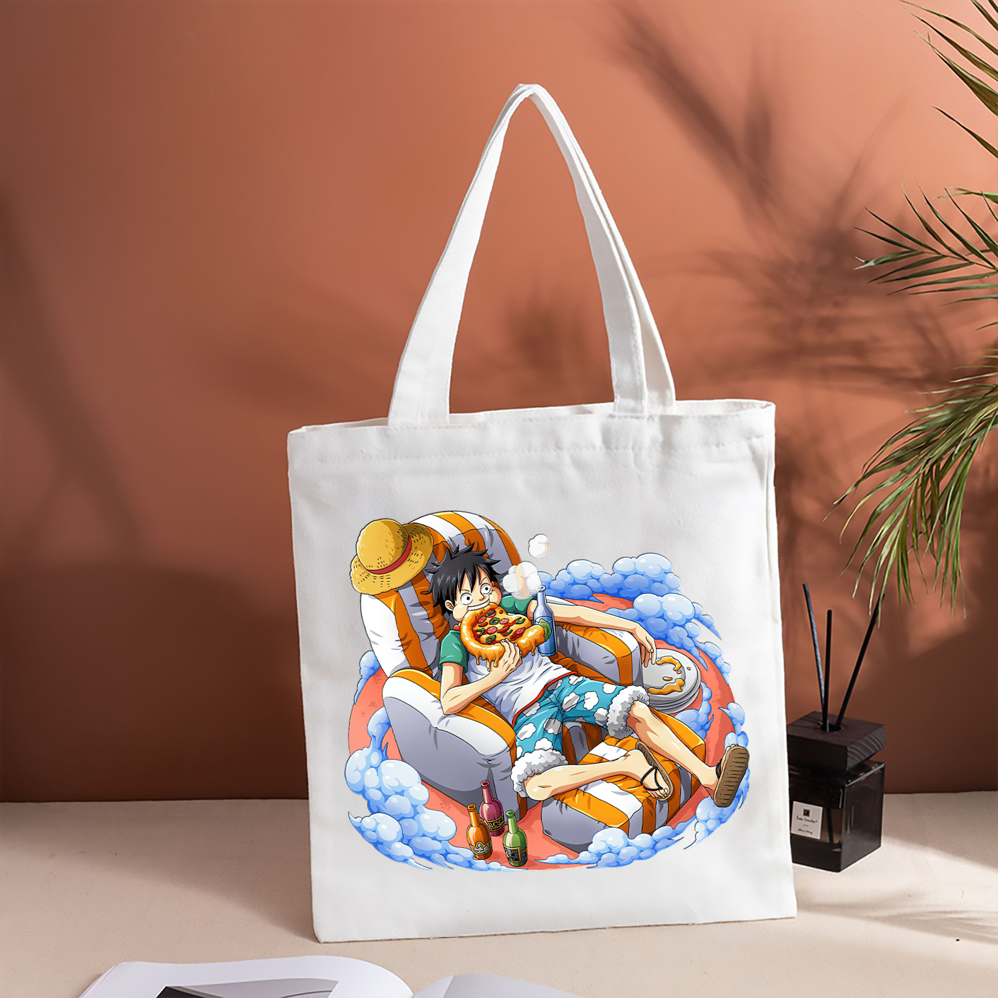 ワンピース モンキー・D・ルフィ ONE PIECE Monkey D. Luffy 縦型キャンバス生地手提げバッグ　トートバッグ