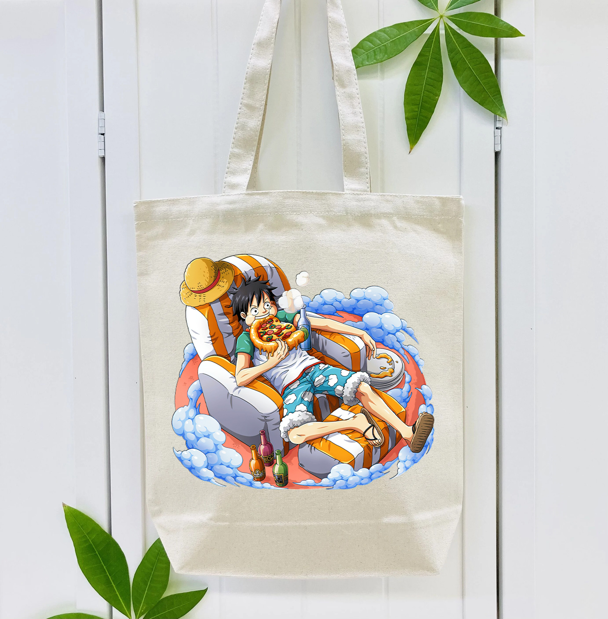 ワンピース モンキー・D・ルフィ ONE PIECE Monkey D. Luffy 縦型キャンバス生地手提げバッグ　トートバッグ