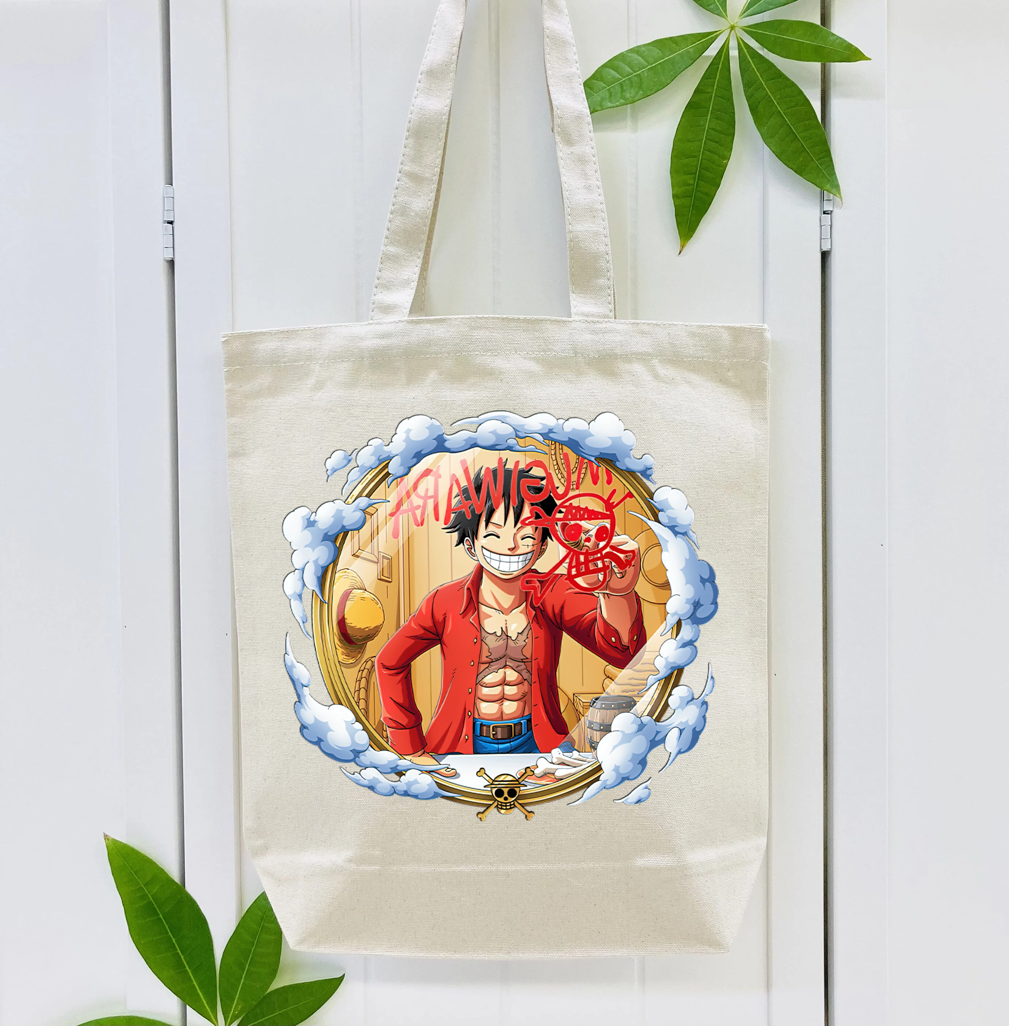 ワンピース モンキー・D・ルフィ ONE PIECE Monkey D. Luffy 縦型キャンバス生地手提げバッグ　トートバッグ