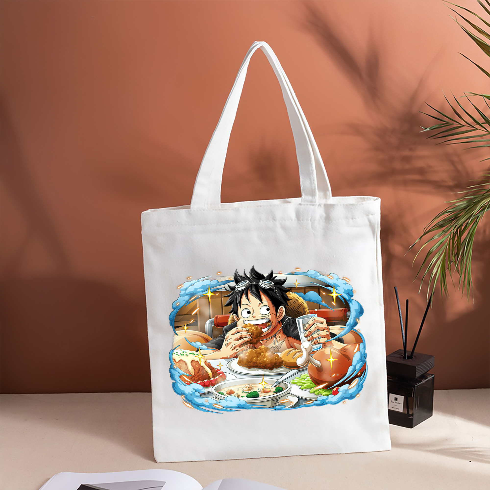 ワンピース モンキー・D・ルフィ ONE PIECE Monkey D. Luffy 縦型キャンバス生地手提げバッグ　トートバッグ