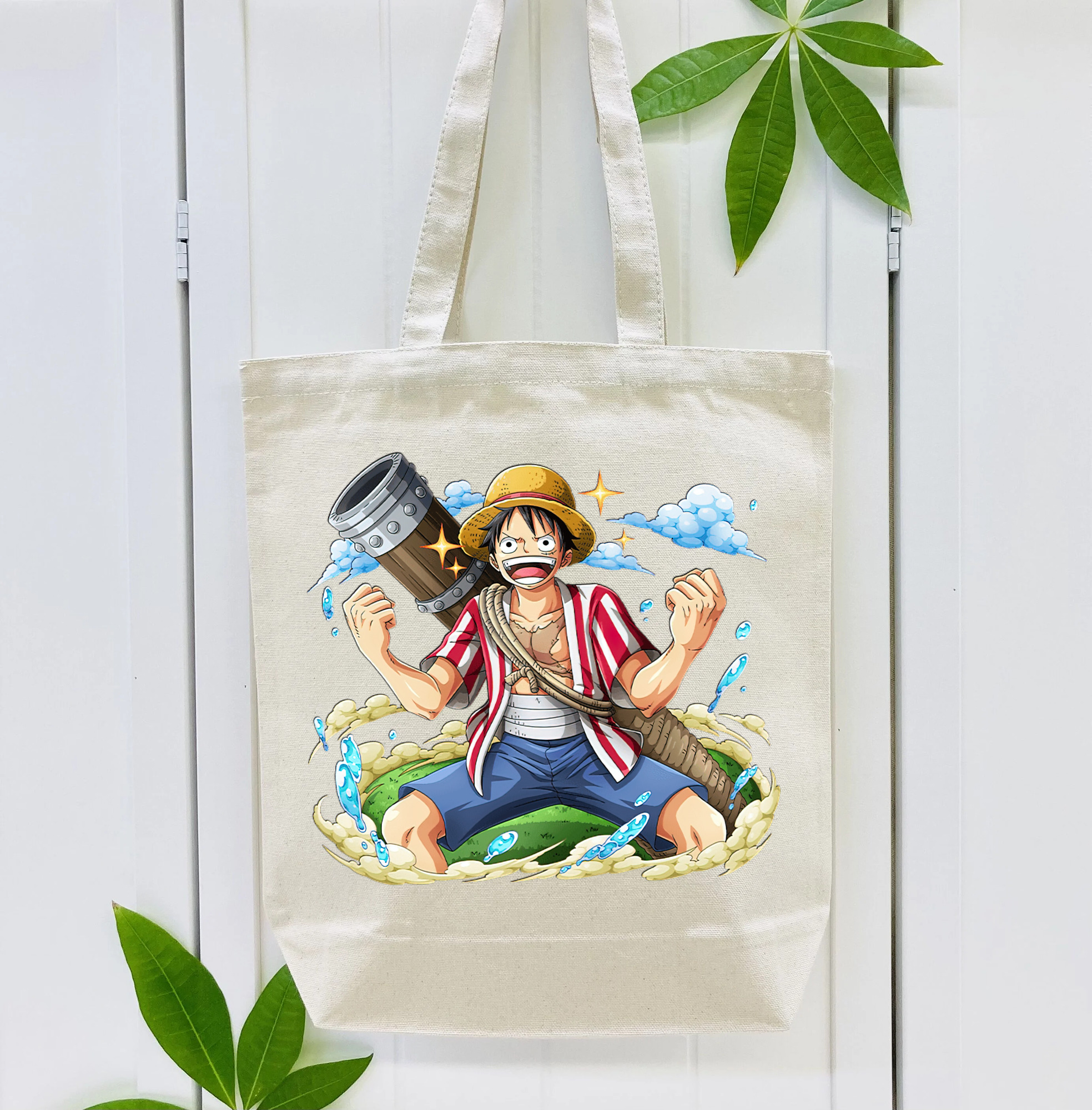 ワンピース モンキー・D・ルフィ ONE PIECE Monkey D. Luffy 縦型キャンバス生地手提げバッグ　トートバッグ