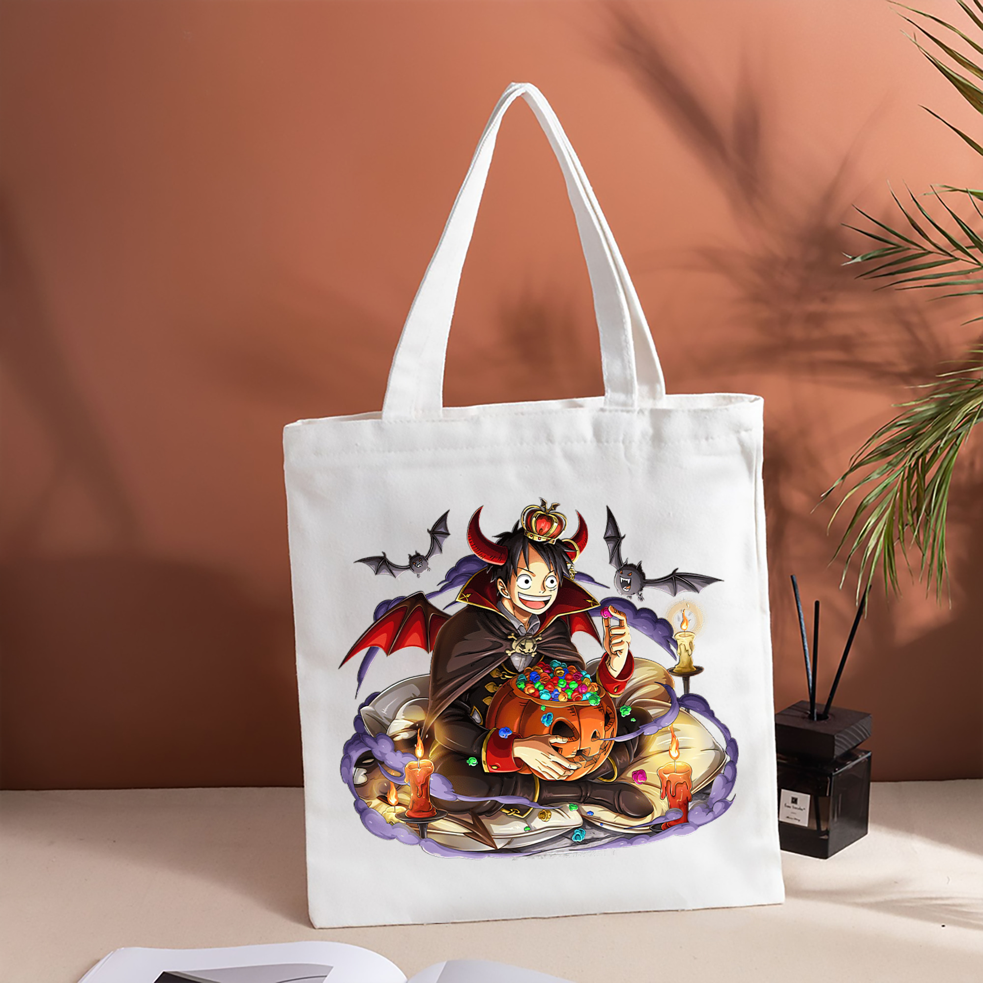 ワンピース モンキー・D・ルフィ ONE PIECE Monkey D. Luffy 縦型キャンバス生地手提げバッグ　トートバッグ