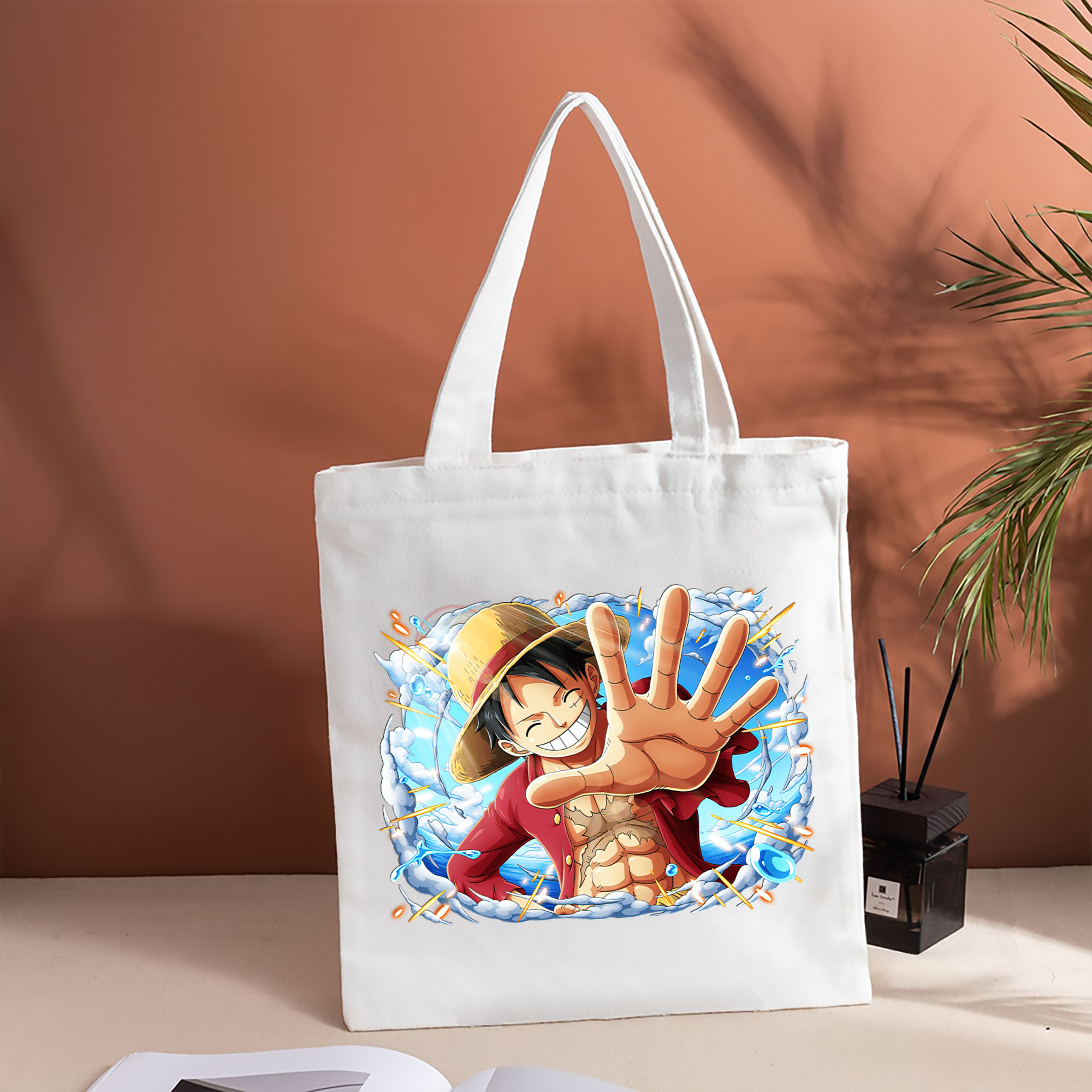 ワンピース モンキー・D・ルフィ ONE PIECE Monkey D. Luffy 縦型キャンバス生地手提げバッグ　トートバッグ