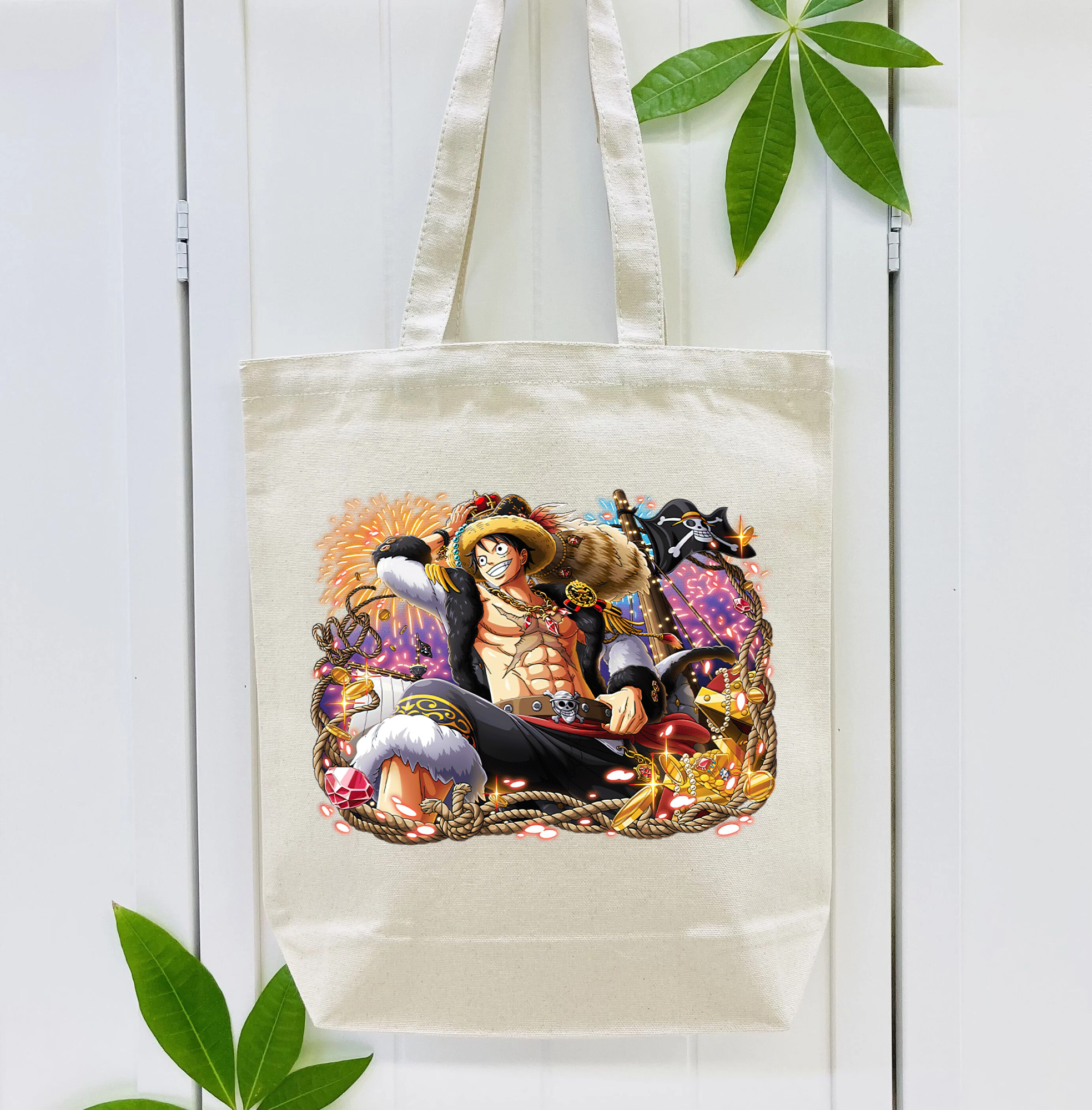 ワンピース モンキー・D・ルフィ ONE PIECE Monkey D. Luffy 縦型キャンバス生地手提げバッグ　トートバッグ