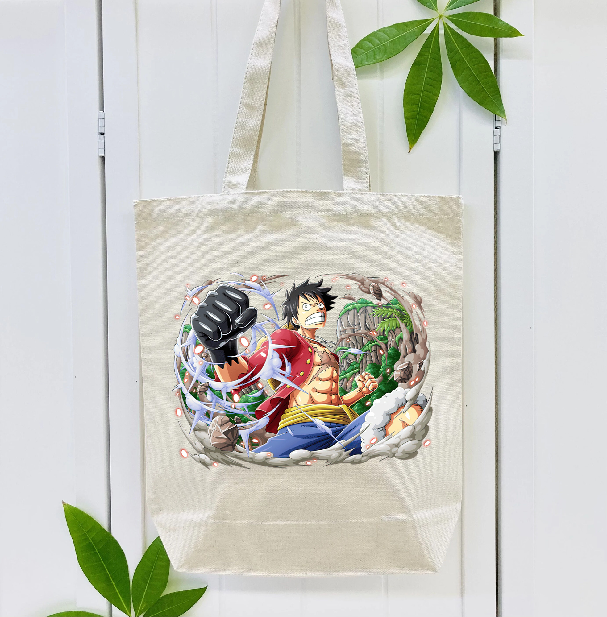 ワンピース モンキー・D・ルフィ ONE PIECE Monkey D. Luffy 縦型キャンバス生地手提げバッグ　トートバッグ