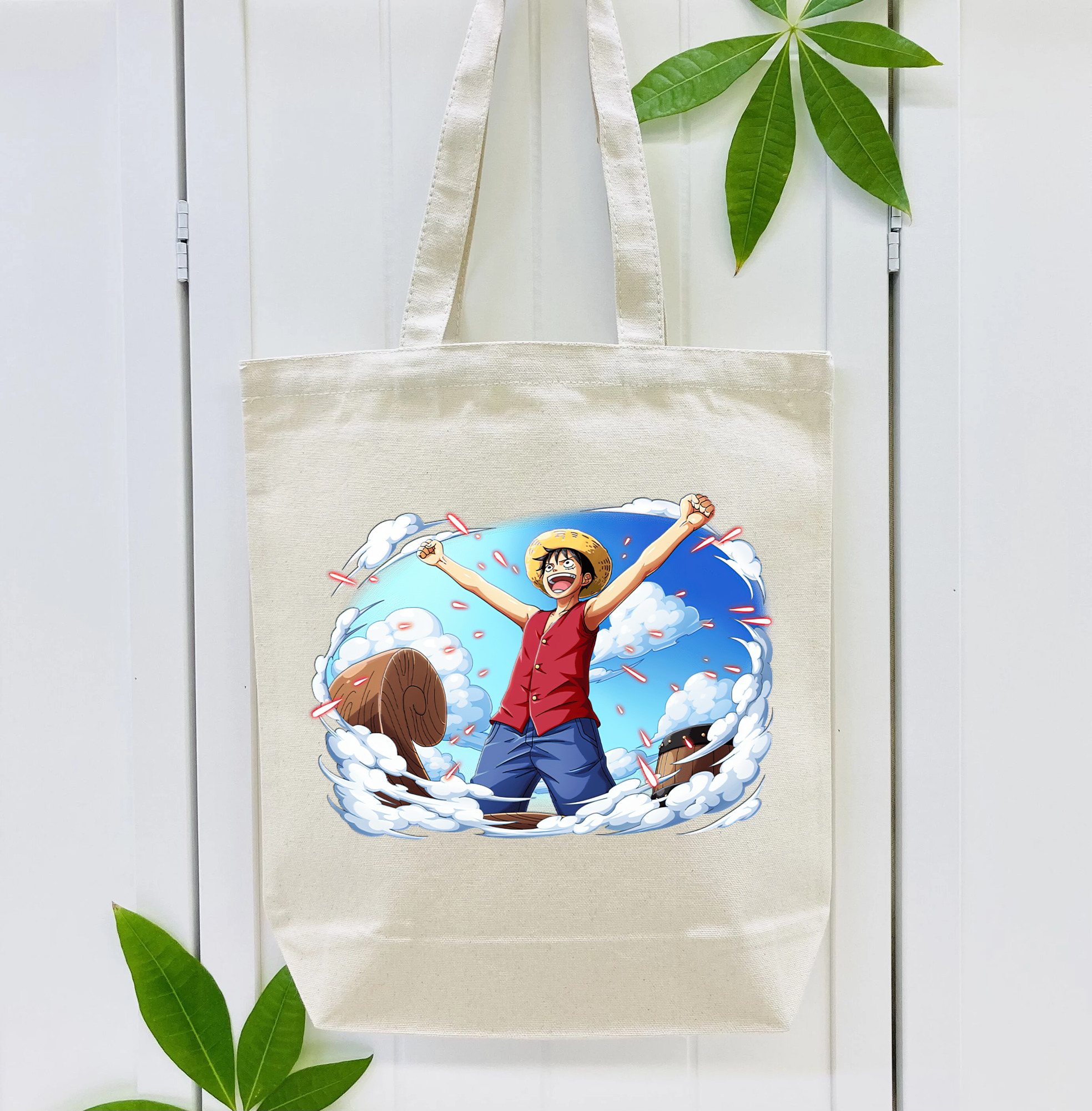 ワンピース モンキー・D・ルフィ ONE PIECE Monkey D. Luffy 縦型キャンバス生地手提げバッグ　トートバッグ