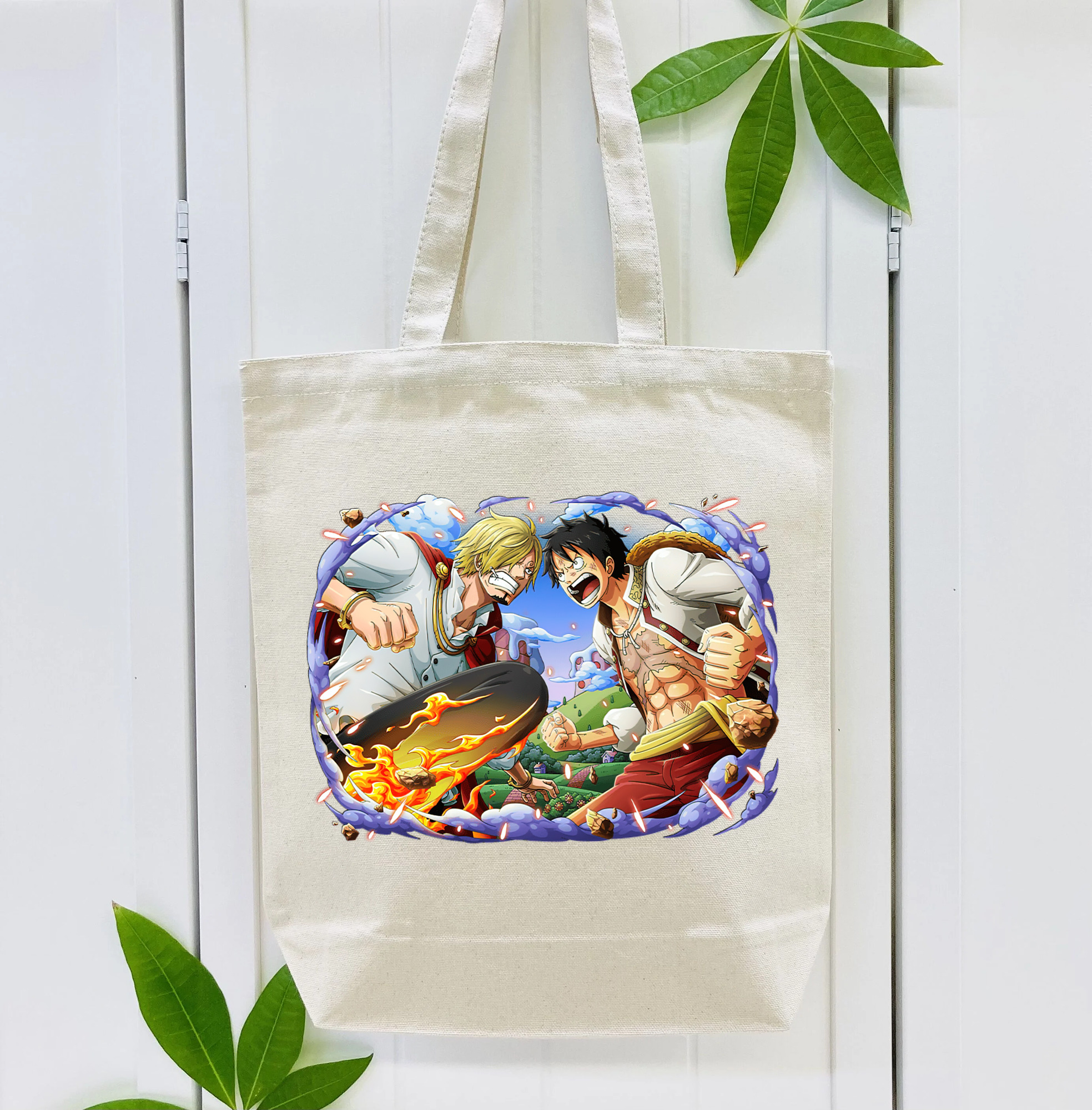 ワンピース モンキー・D・ルフィ ONE PIECE Monkey D. Luffy 縦型キャンバス生地手提げバッグ　トートバッグ