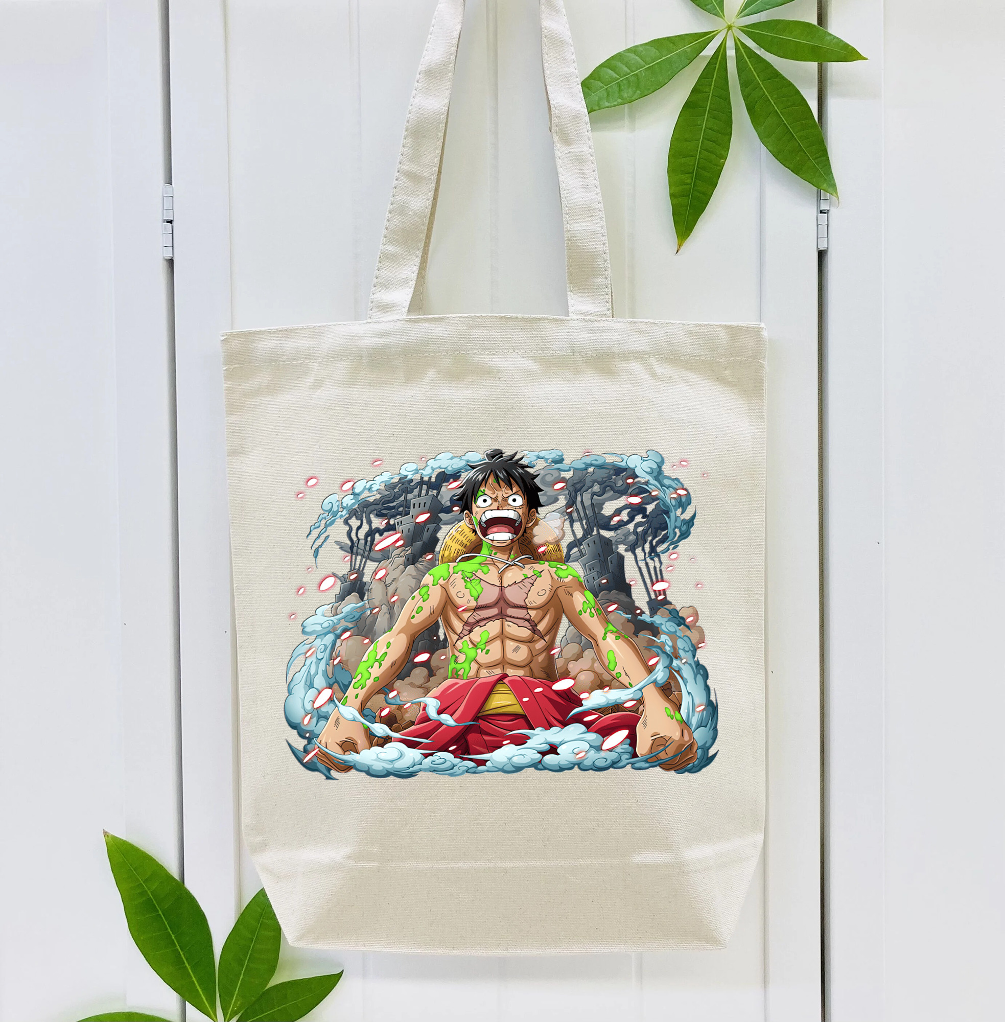 ワンピース モンキー・D・ルフィ ONE PIECE Monkey D. Luffy 縦型キャンバス生地手提げバッグ　トートバッグ