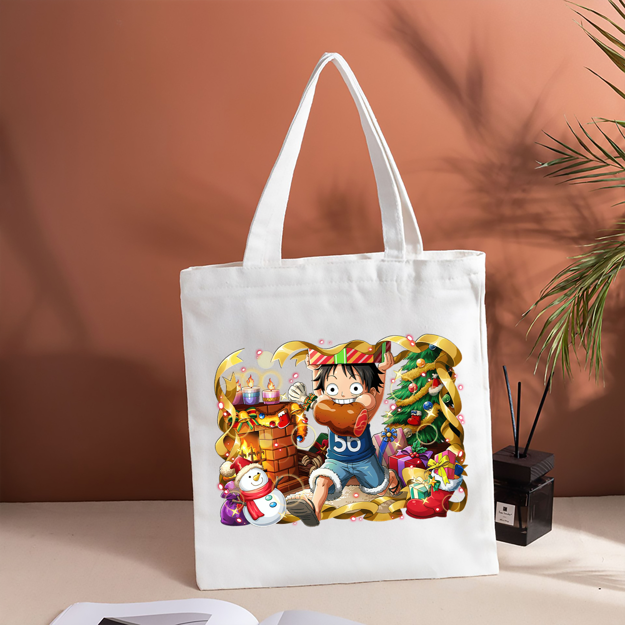 ワンピース モンキー・D・ルフィ ONE PIECE Monkey D. Luffy 縦型キャンバス生地手提げバッグ　トートバッグ