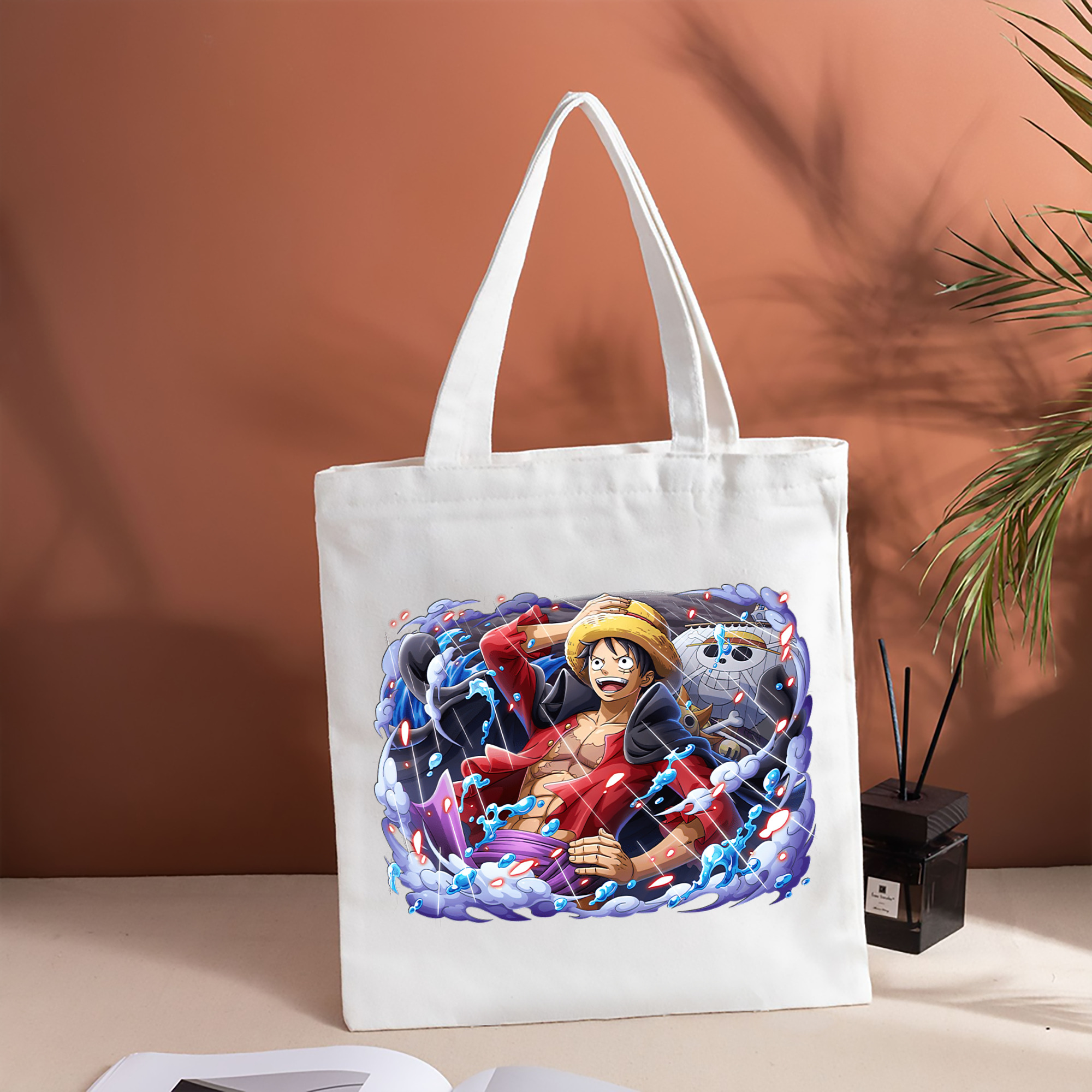 ワンピース モンキー・D・ルフィ ONE PIECE Monkey D. Luffy 縦型キャンバス生地手提げバッグ　トートバッグ